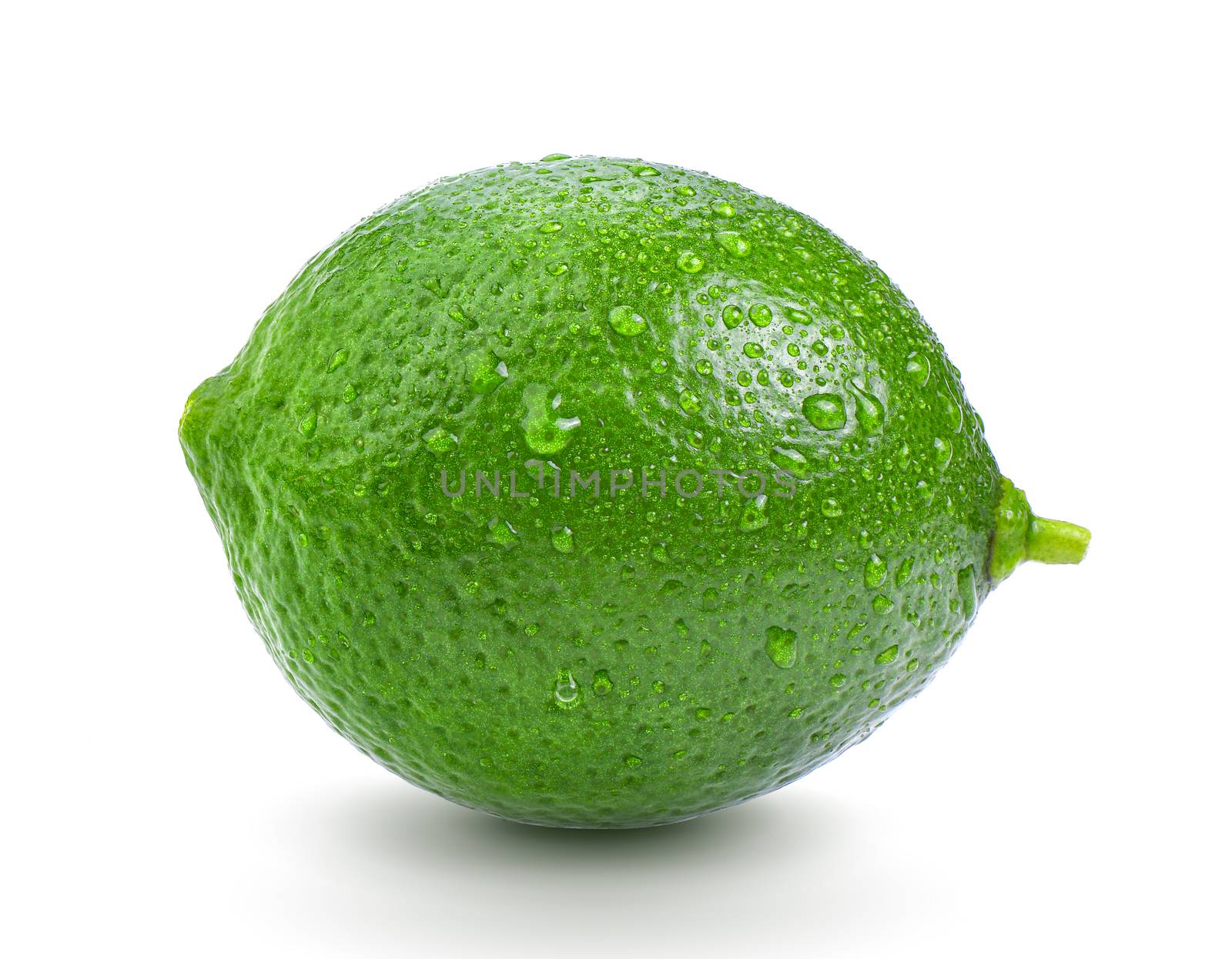 fresh lime on white background