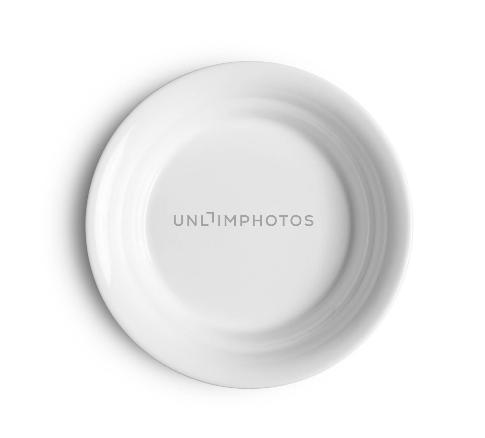 white plate on white background by sommai