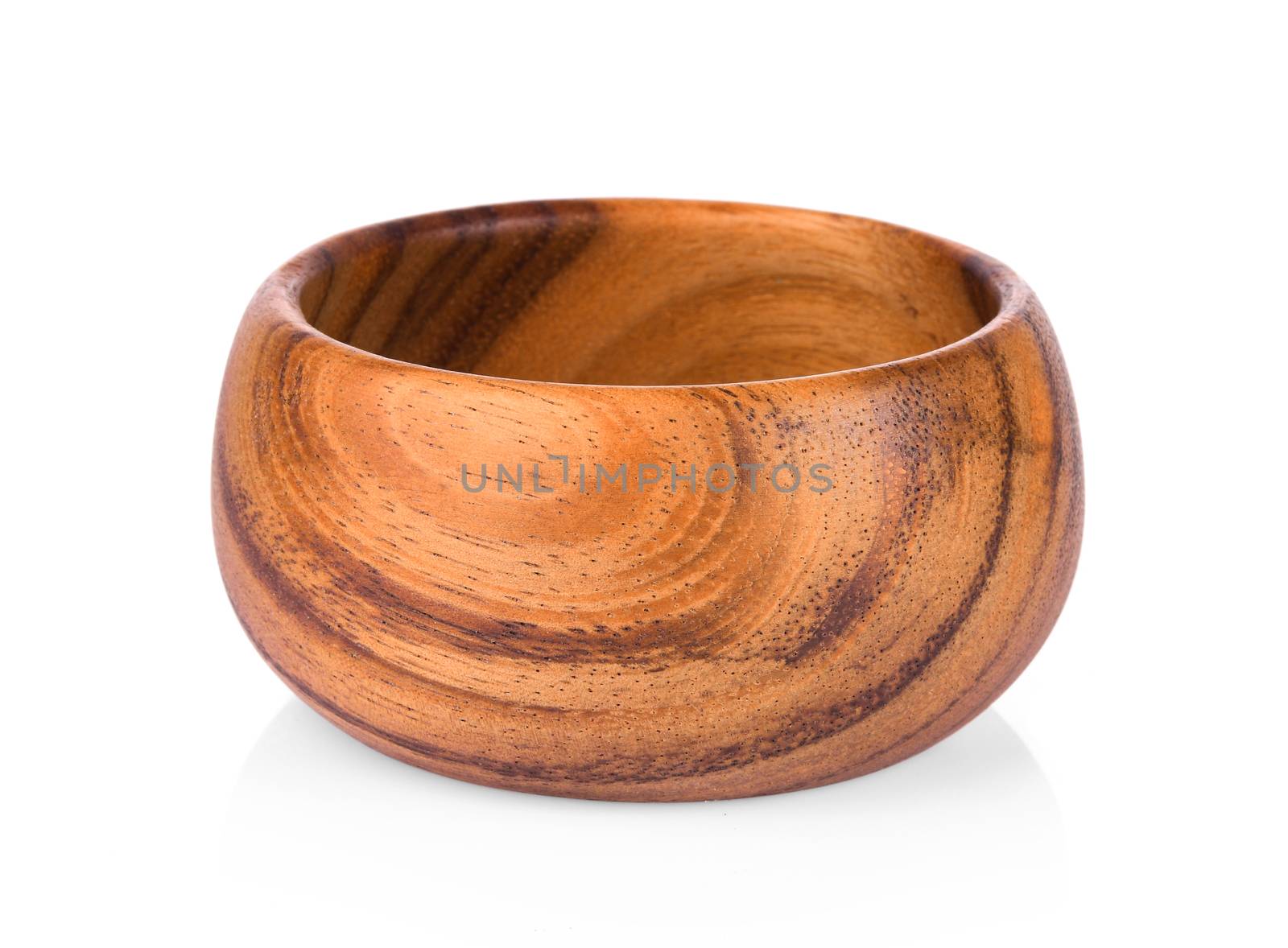 wood bowl on white background