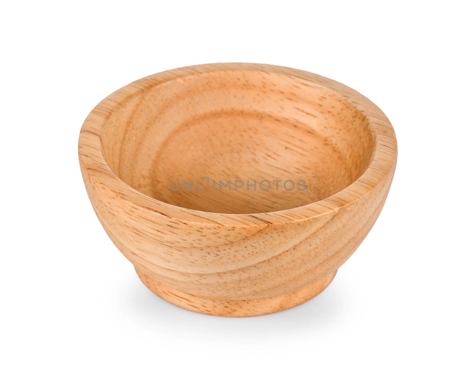 wood bowl on white background