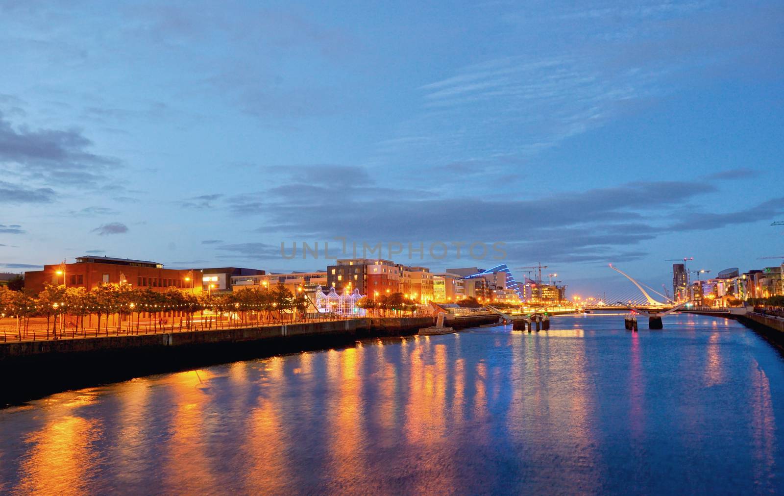 Samuel Beckett Bridge and the river Liffey in Dublin by mady70