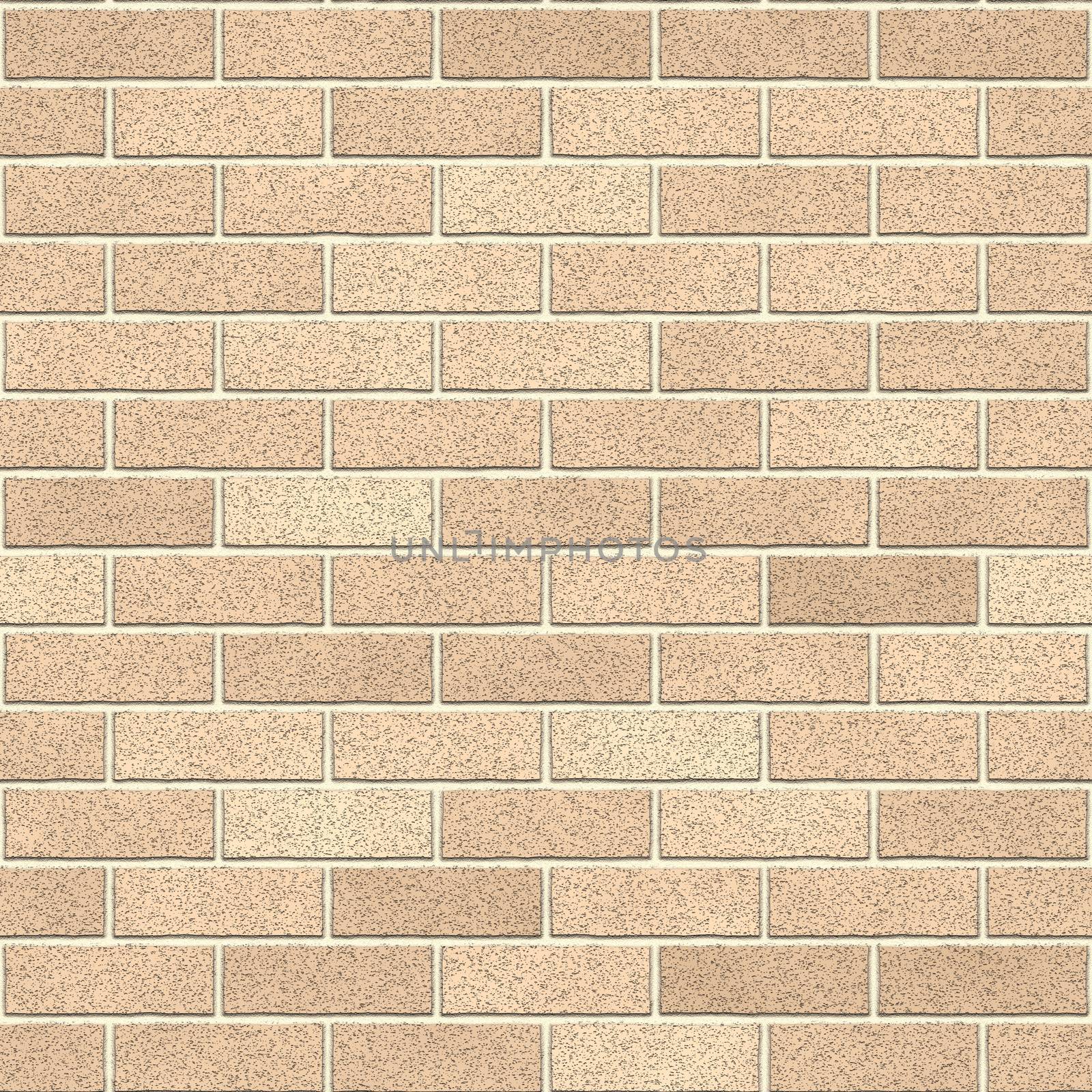 Calais cream clay brick wall seamless texture, computer generated background.