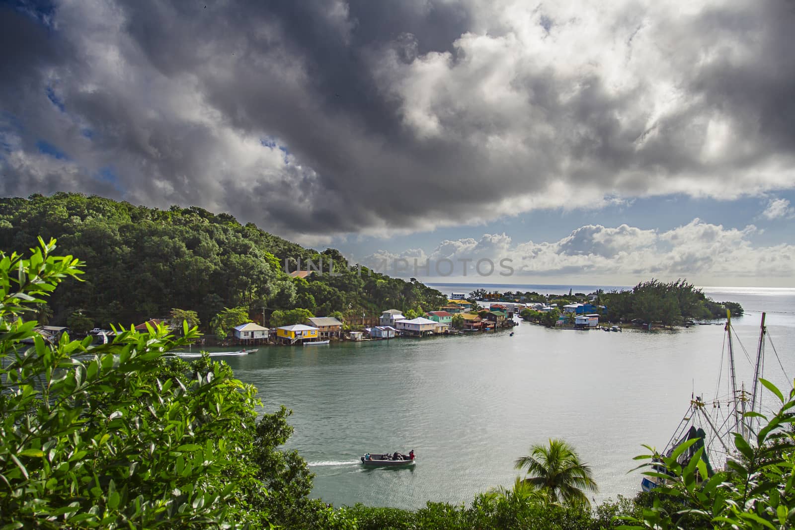 Small village on the shore of Roatan