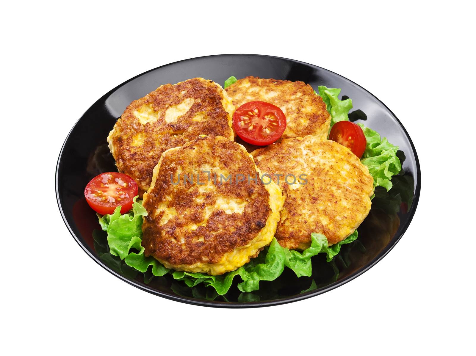 Stuffed with meat potato pancakes isolated on white background with clipping path