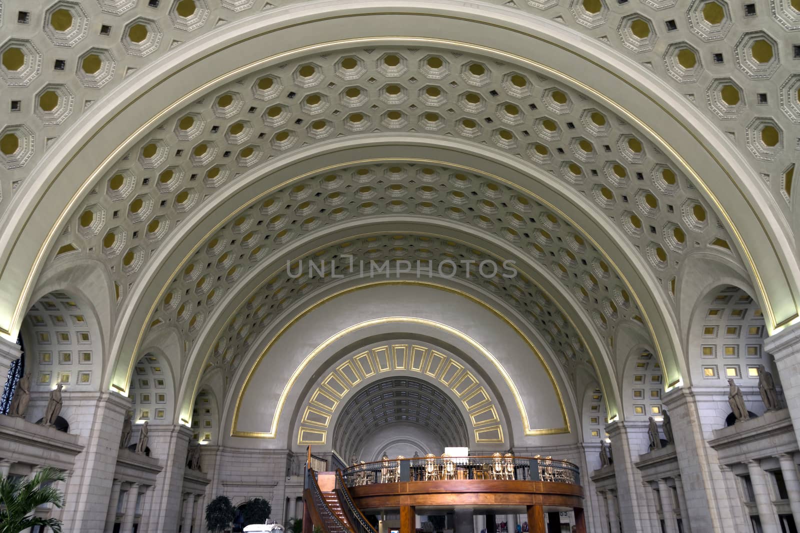 The interior of the main entry of Union Station in Washington DC