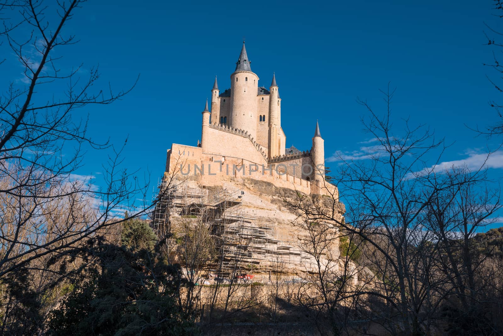 Famous Alcazar castle in Segovia, Castilla y Leon, Spain.