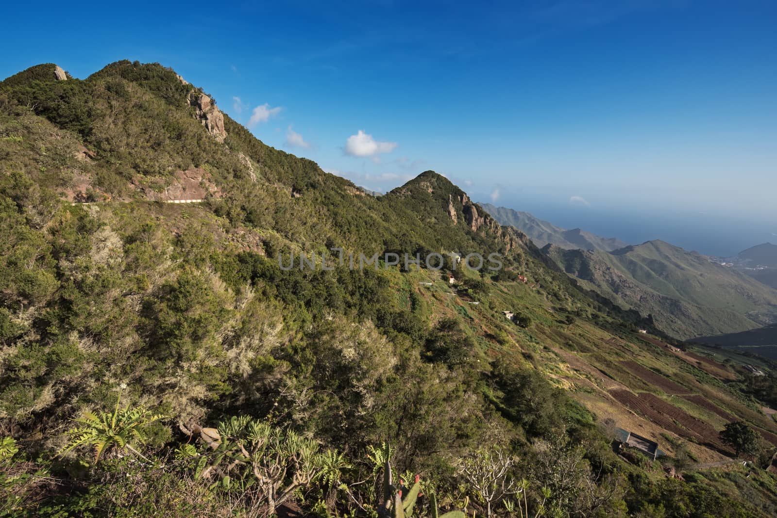 Scenic view of Anaga mountains, Tenerife, Canary islands, Spain. by HERRAEZ