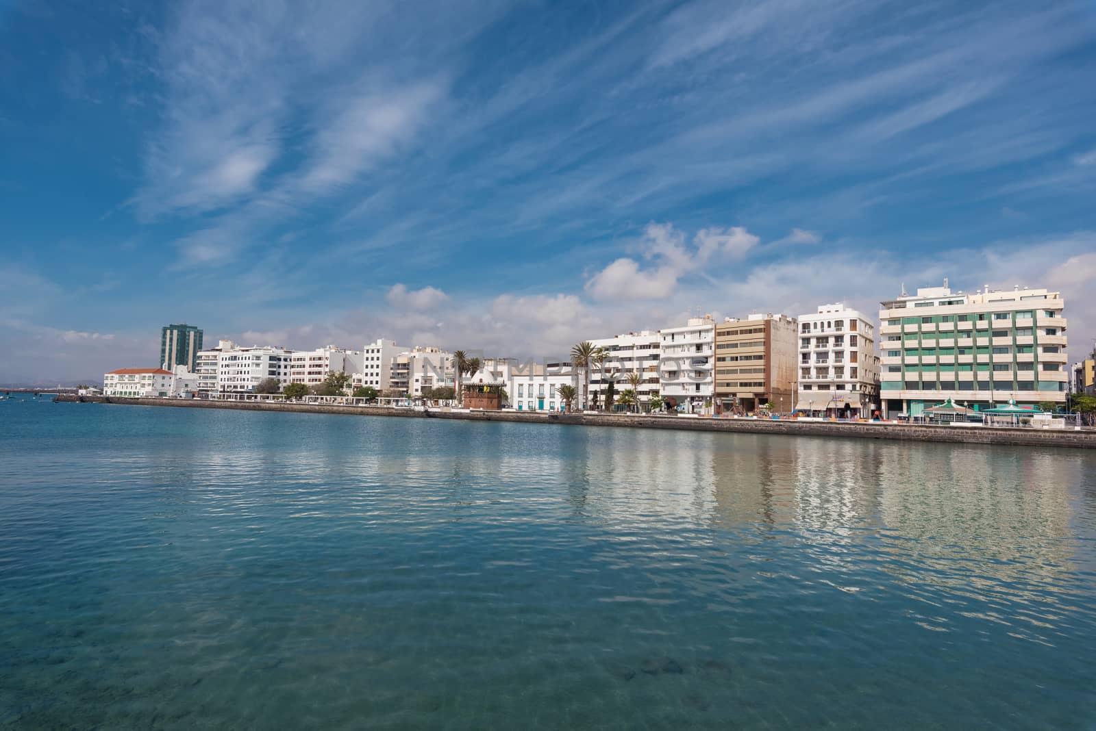 Arrecife capital city skyline in Lanzarote, Canary islands, Spain. by HERRAEZ