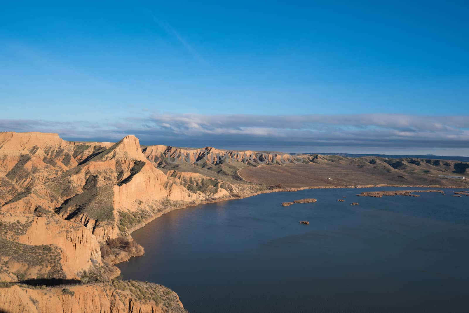 Barrancas de Burujon. Eroded landscape in ntarural park in Toledo, Castilla la Mancha, Spain.