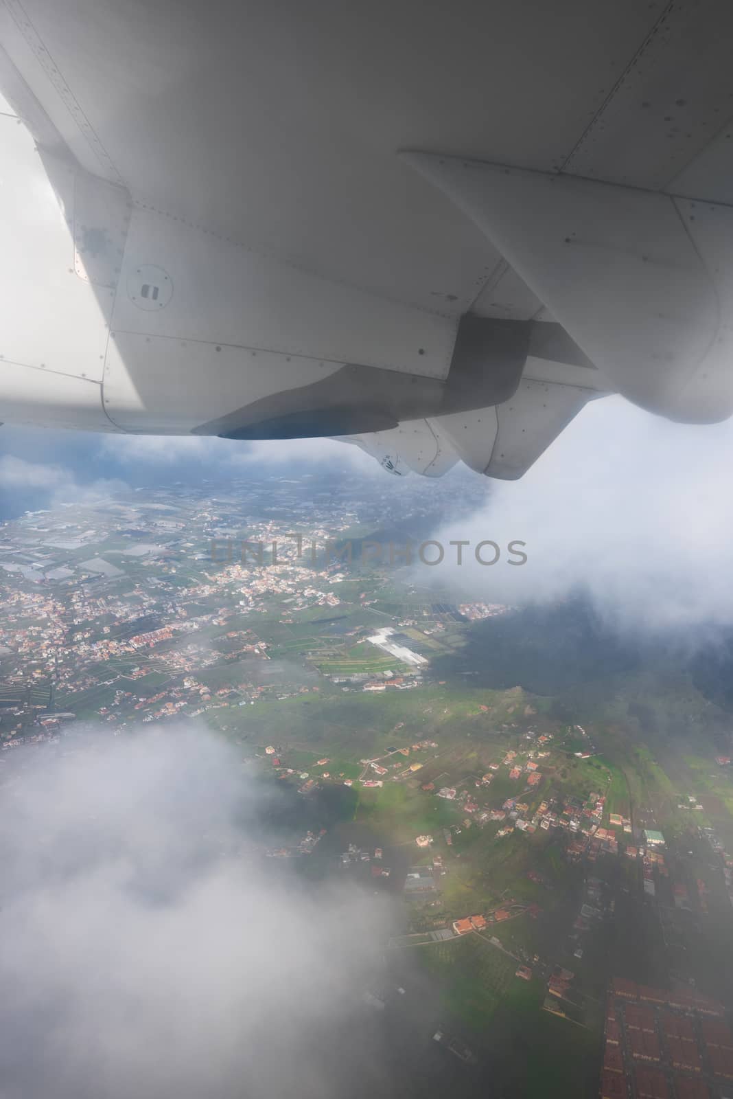 View from the airplane window Tenerife, Canary islands, Spain. by HERRAEZ