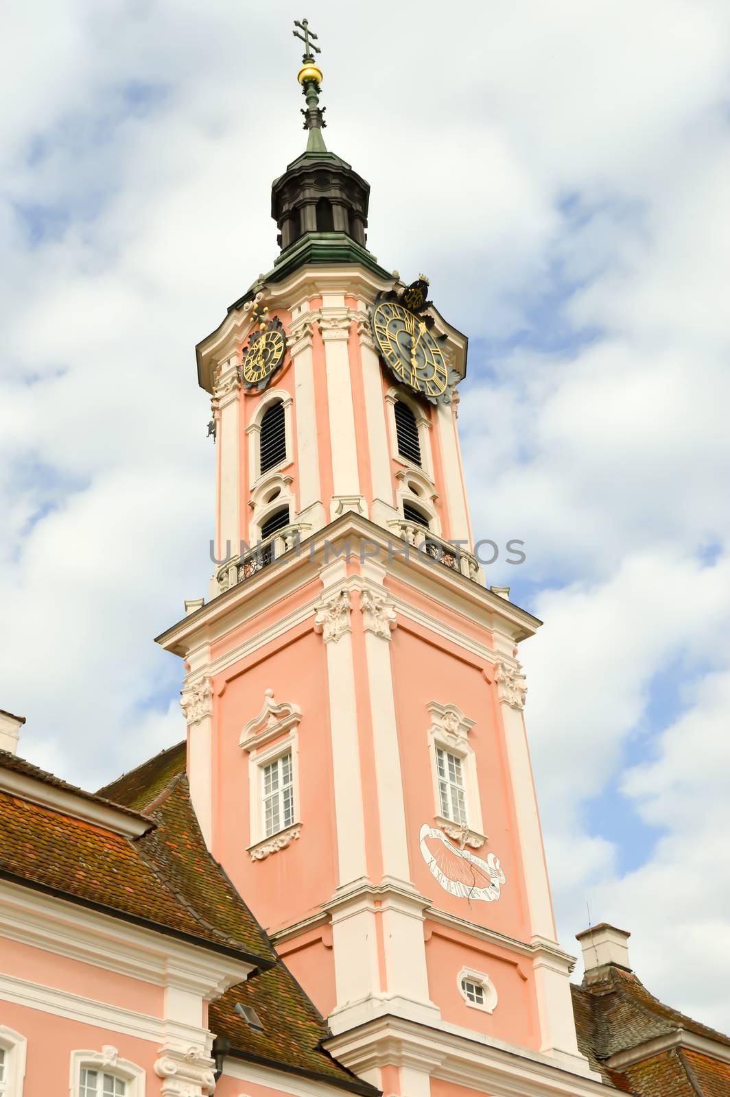 View of the basilica of Birnau in Uhldingen in Baden Württemberg on Lake Constance in Germany