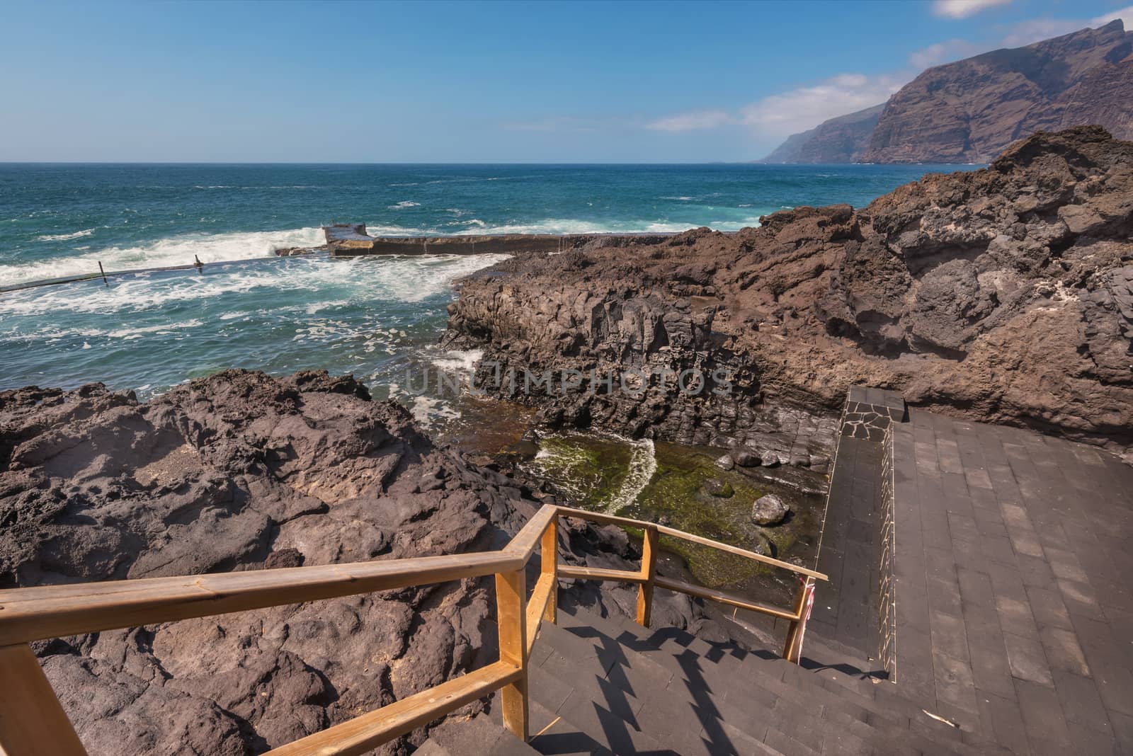 Coastline landscape in Puerto Santiago, Tenerife, Spain. by HERRAEZ