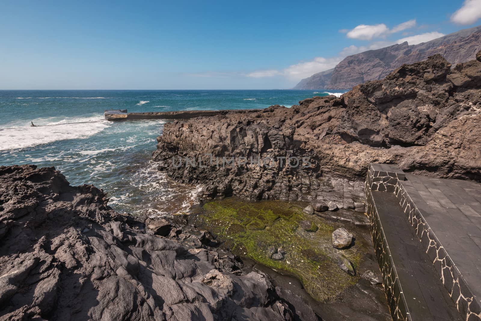 Coastline landscape in Puerto Santiago, Tenerife, Spain.