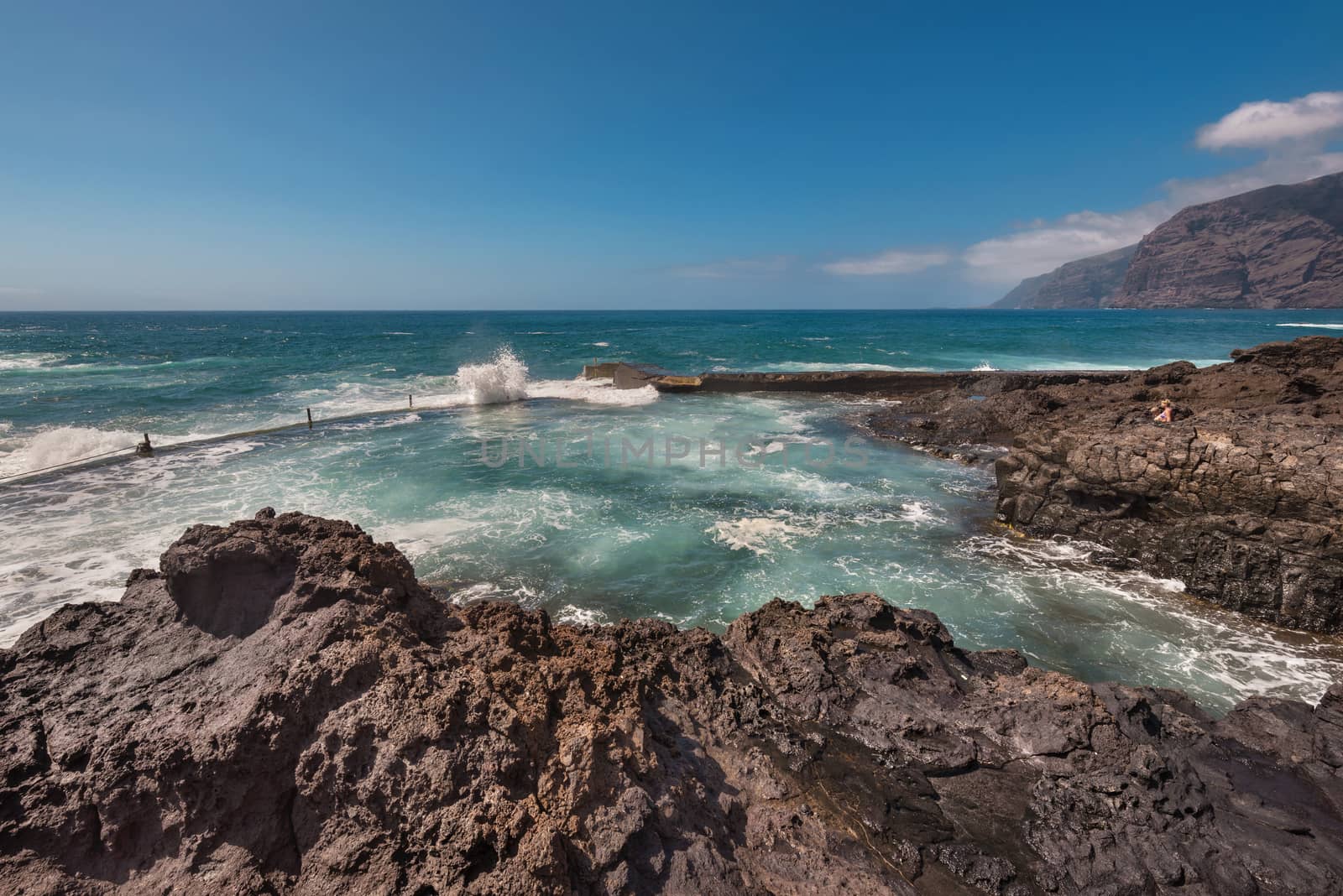 Coastline landscape in Puerto Santiago, Tenerife, Spain.