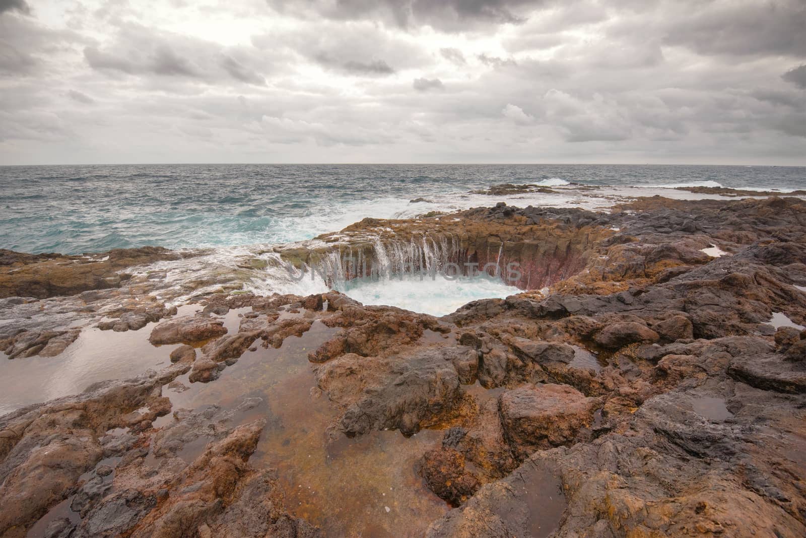 Blowhole, Bufadero de la Garita in Telde, Gran Canaria, Canary island, Spain.