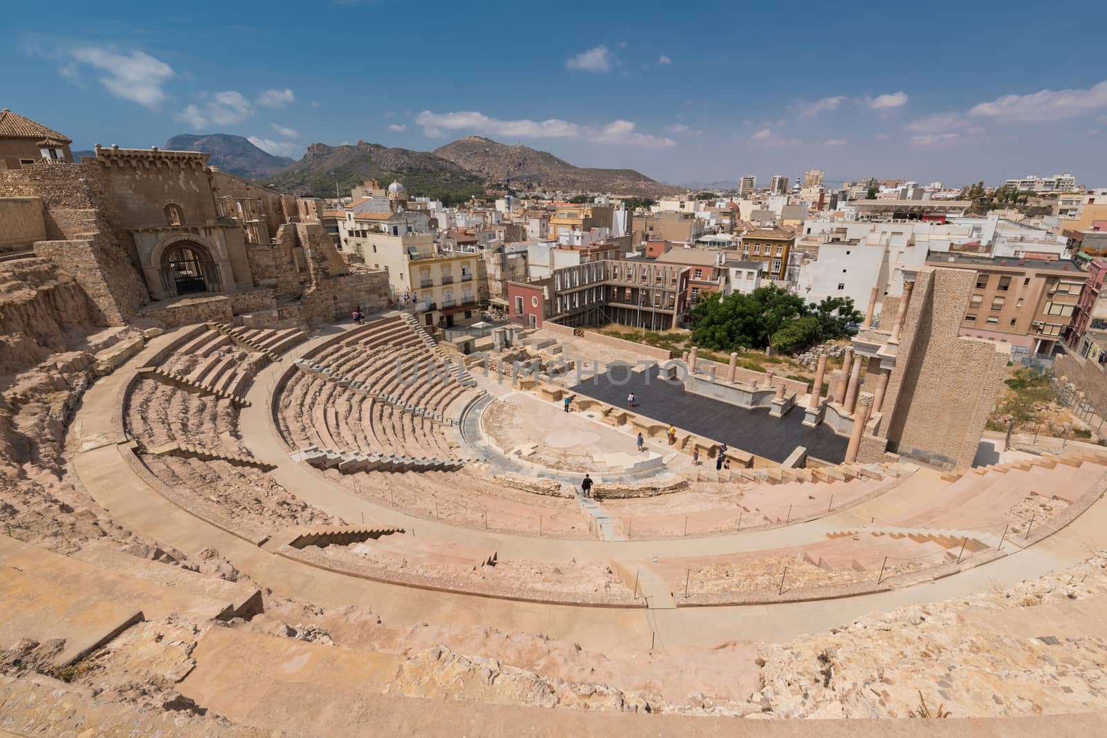 Roman amphitheater in Cartagena city, Murcia, Spain. by HERRAEZ