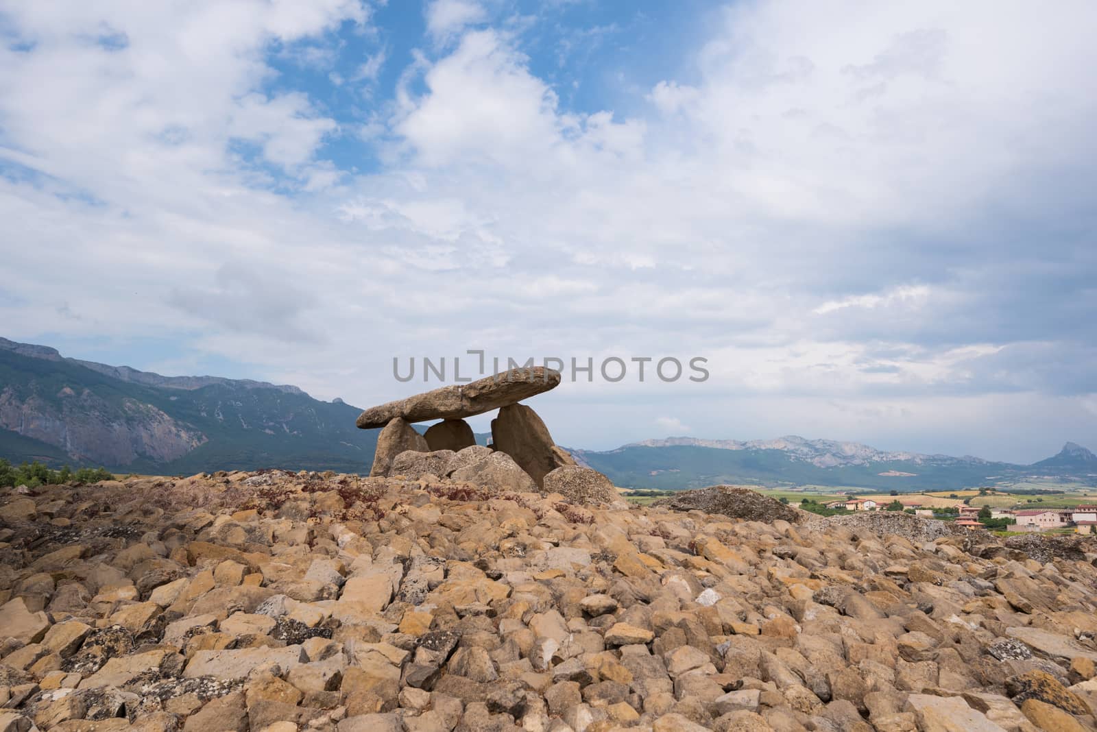 Megalithic Dolmen Chabola de la Hechicera, in La Guardia, Basque Country, Spain. by HERRAEZ