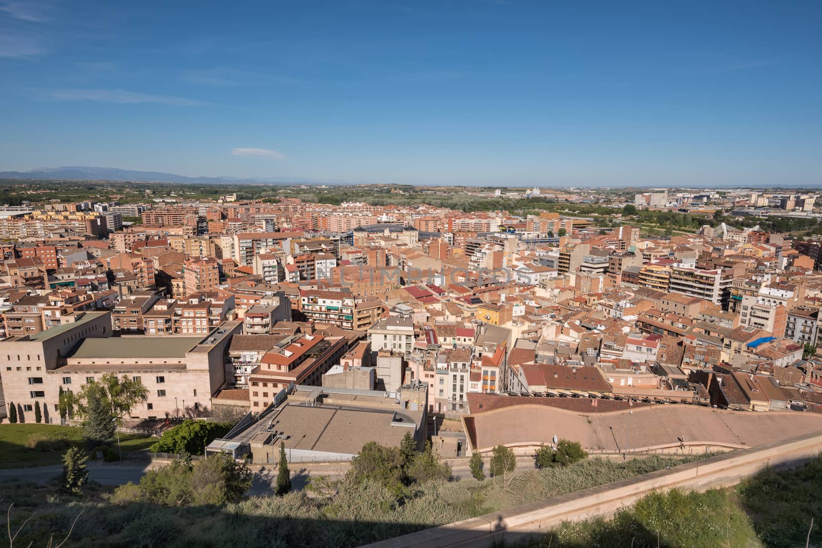 Aerial view of Lerida cityscape, Catalonia, Spain. by HERRAEZ