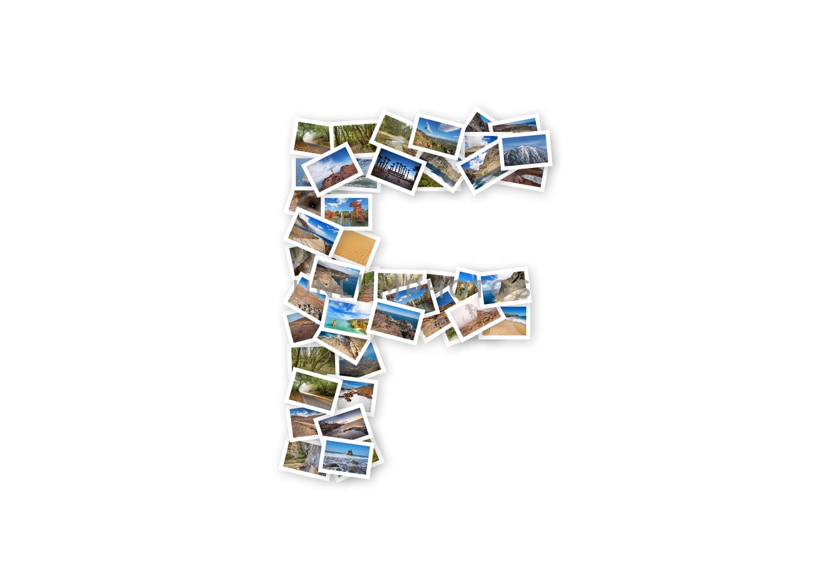 Letter F uppercase font shape alphabet collage made of my best l by HERRAEZ