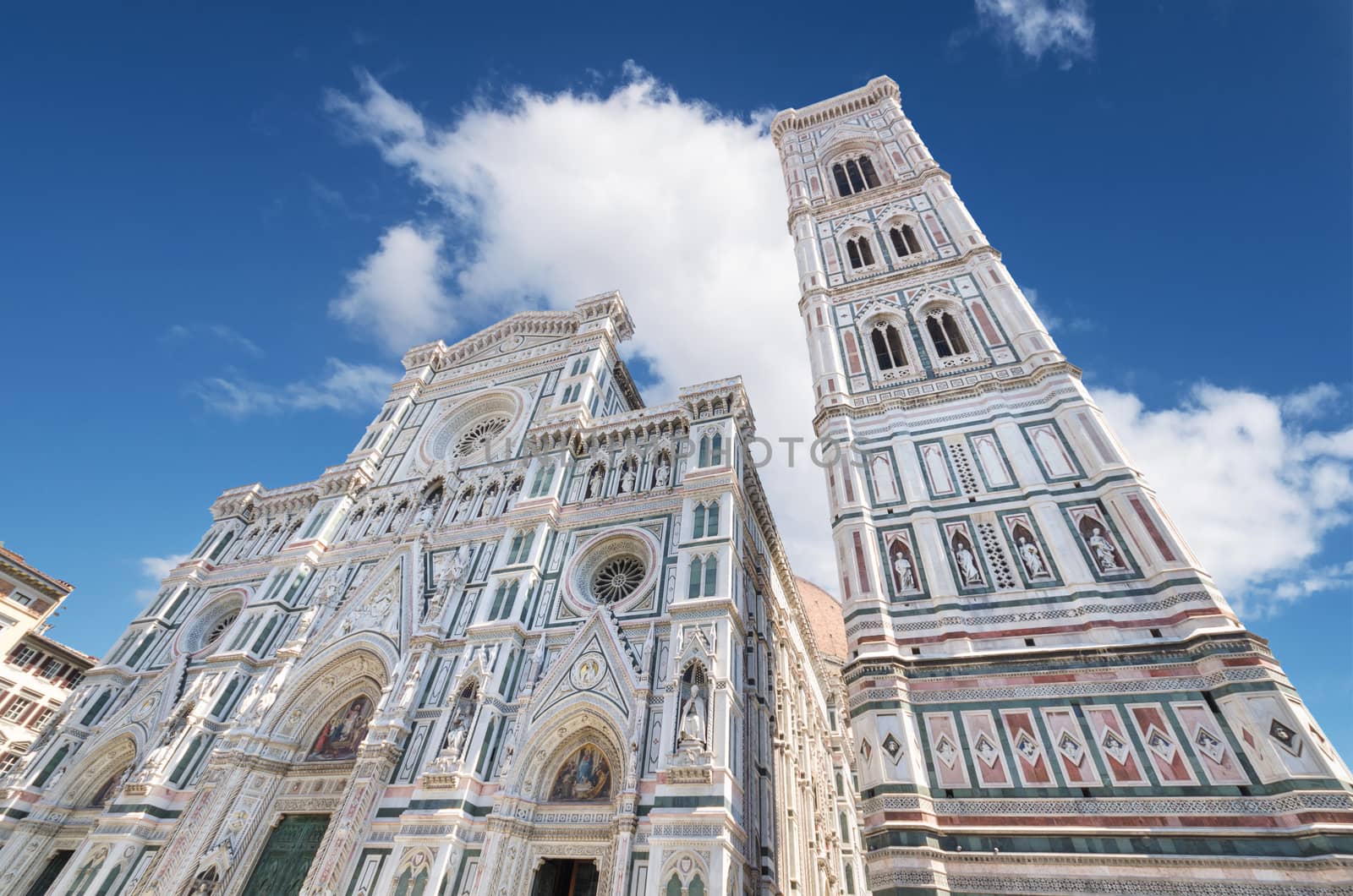 detail of the facade of famous Florence cathedral, Santa Maria d by HERRAEZ