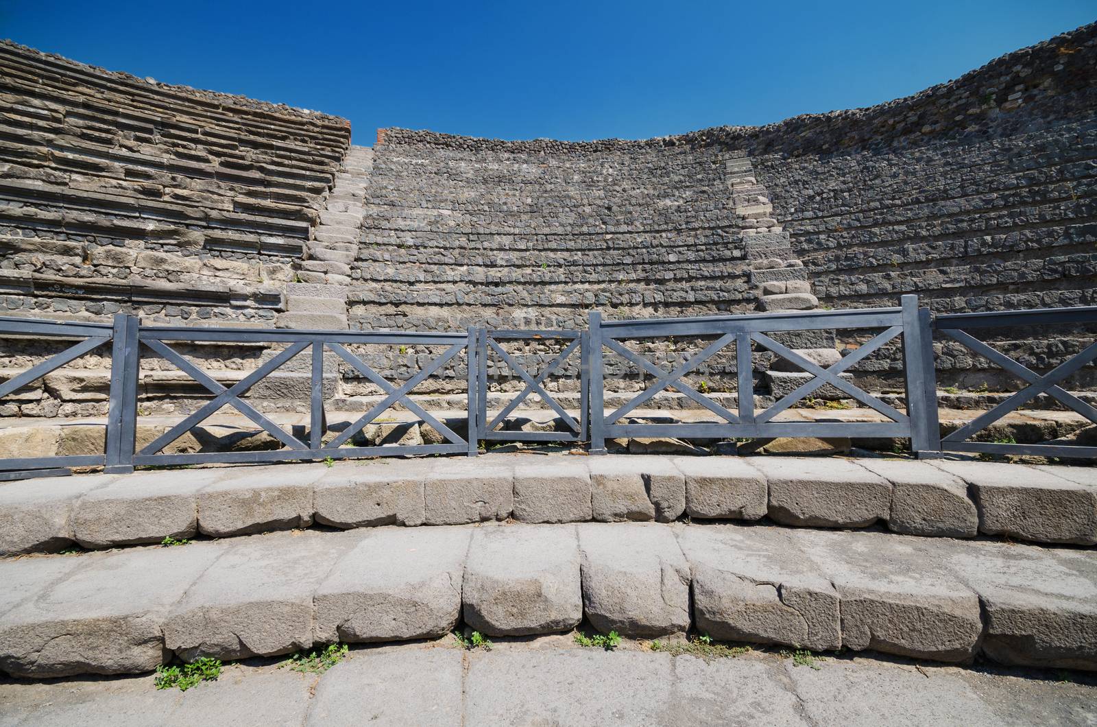 Ancient roman empire ruins of Pompeii amphytheater, Italy. by HERRAEZ