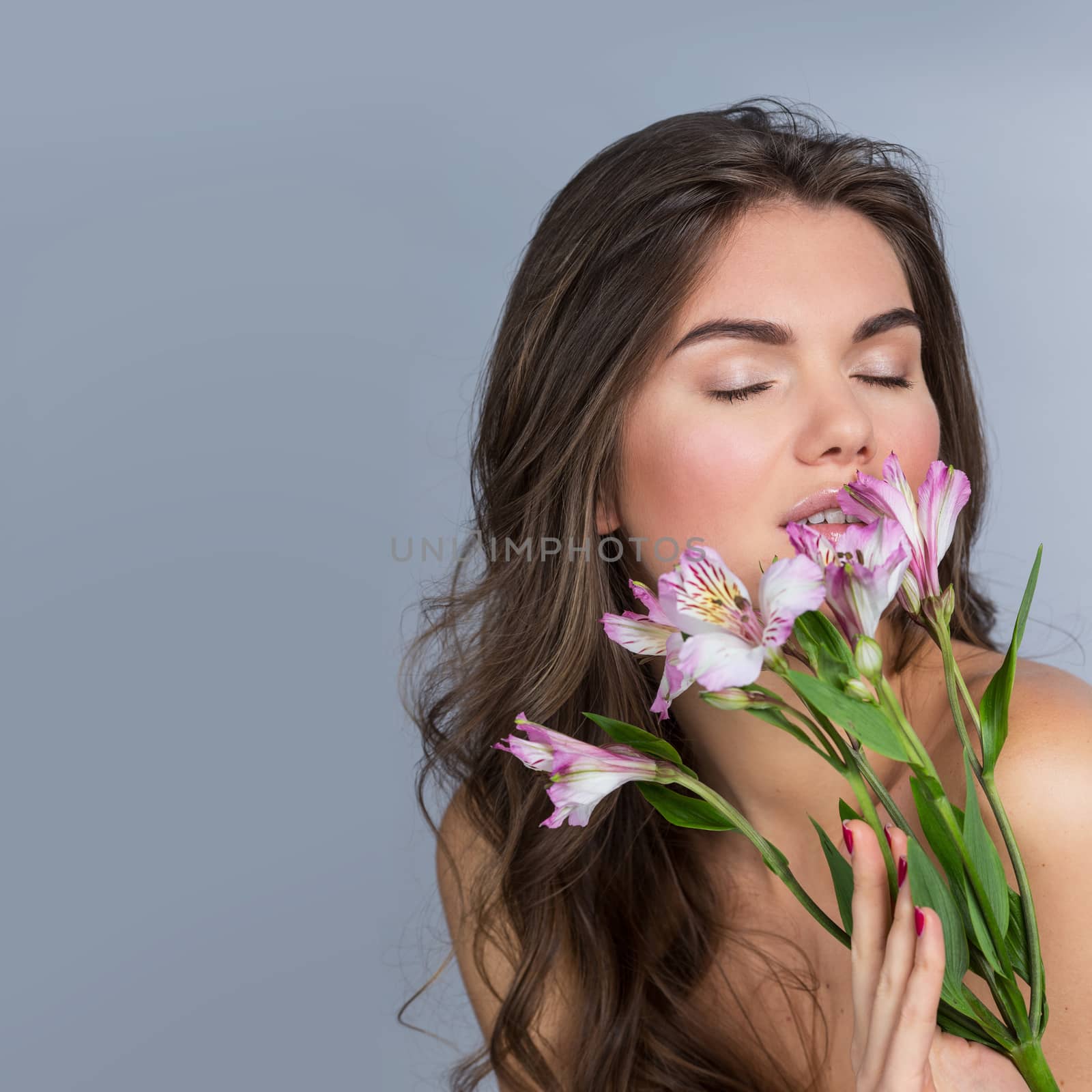 Beautiful girl with flowers by ALotOfPeople