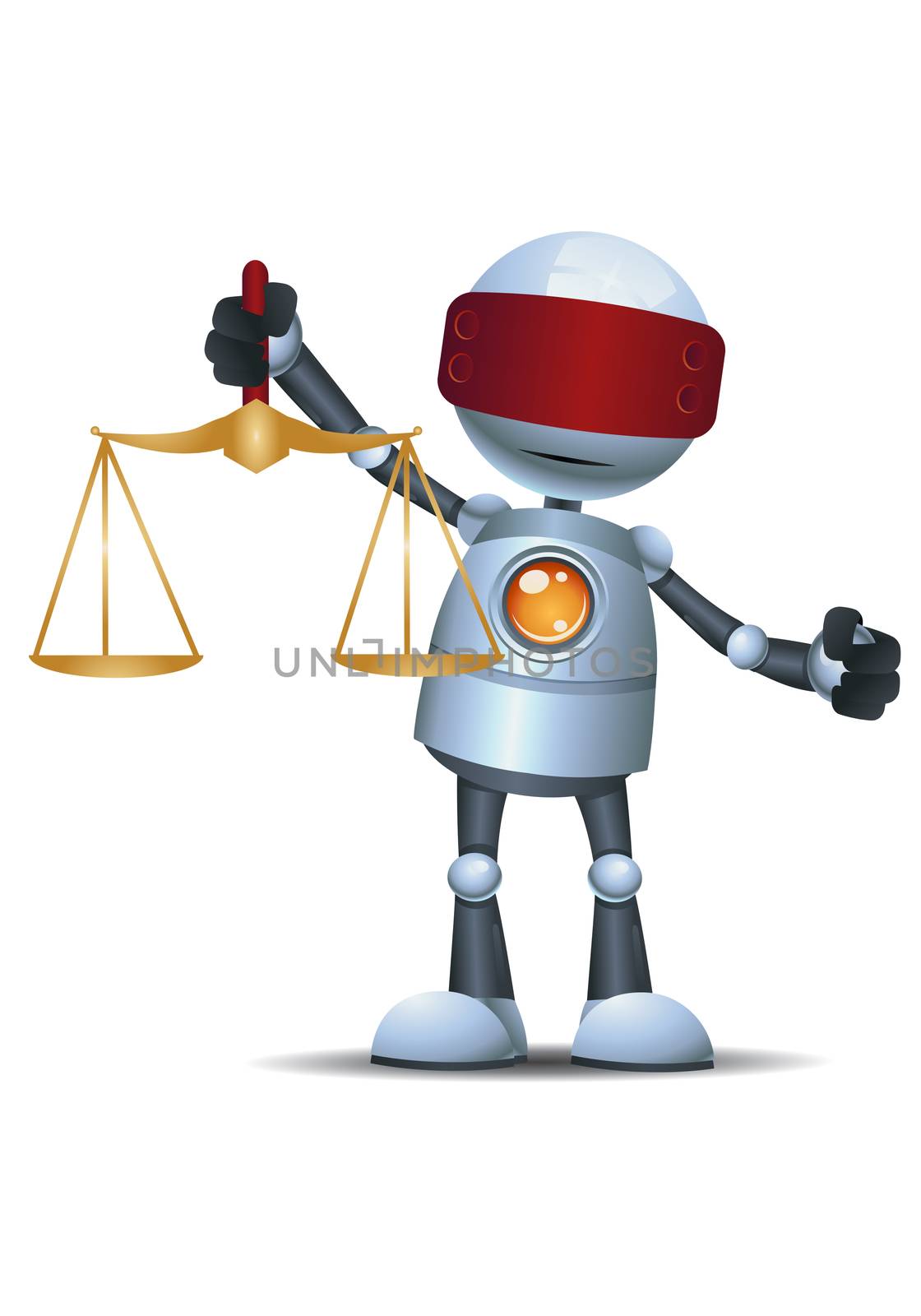 little robot hold justice scale by onime