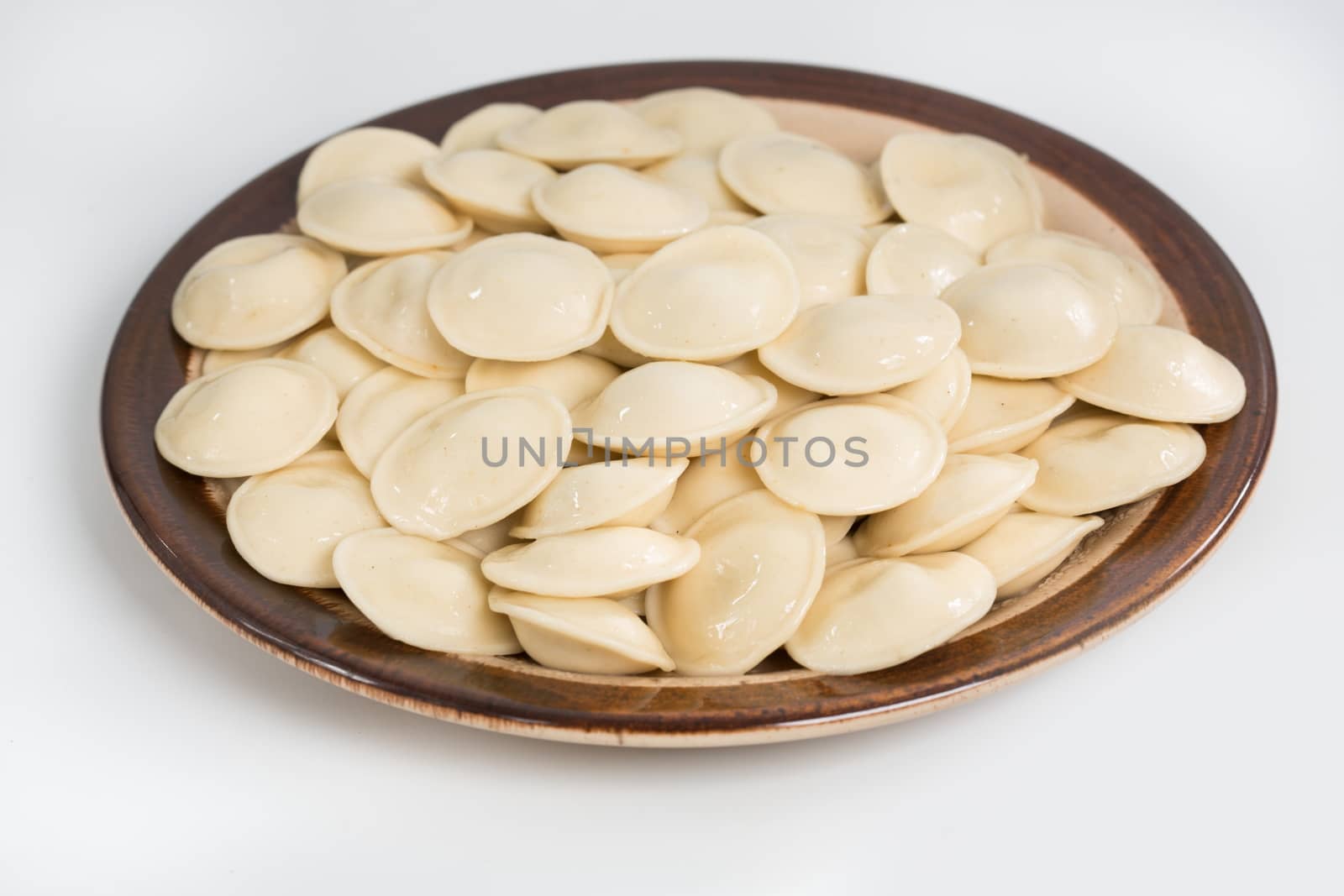The Meat dumplings on a white background