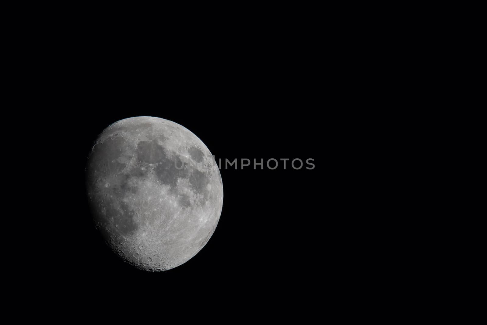 Almost full moon at night, high resolution