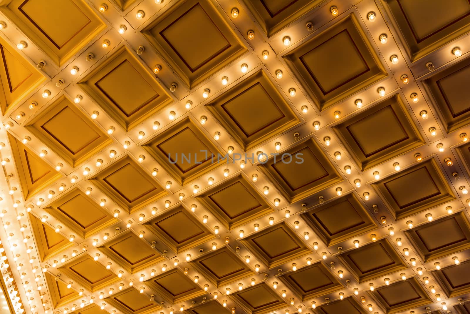 Marquee Lights  on Broadway Theater Art Deco ceiling