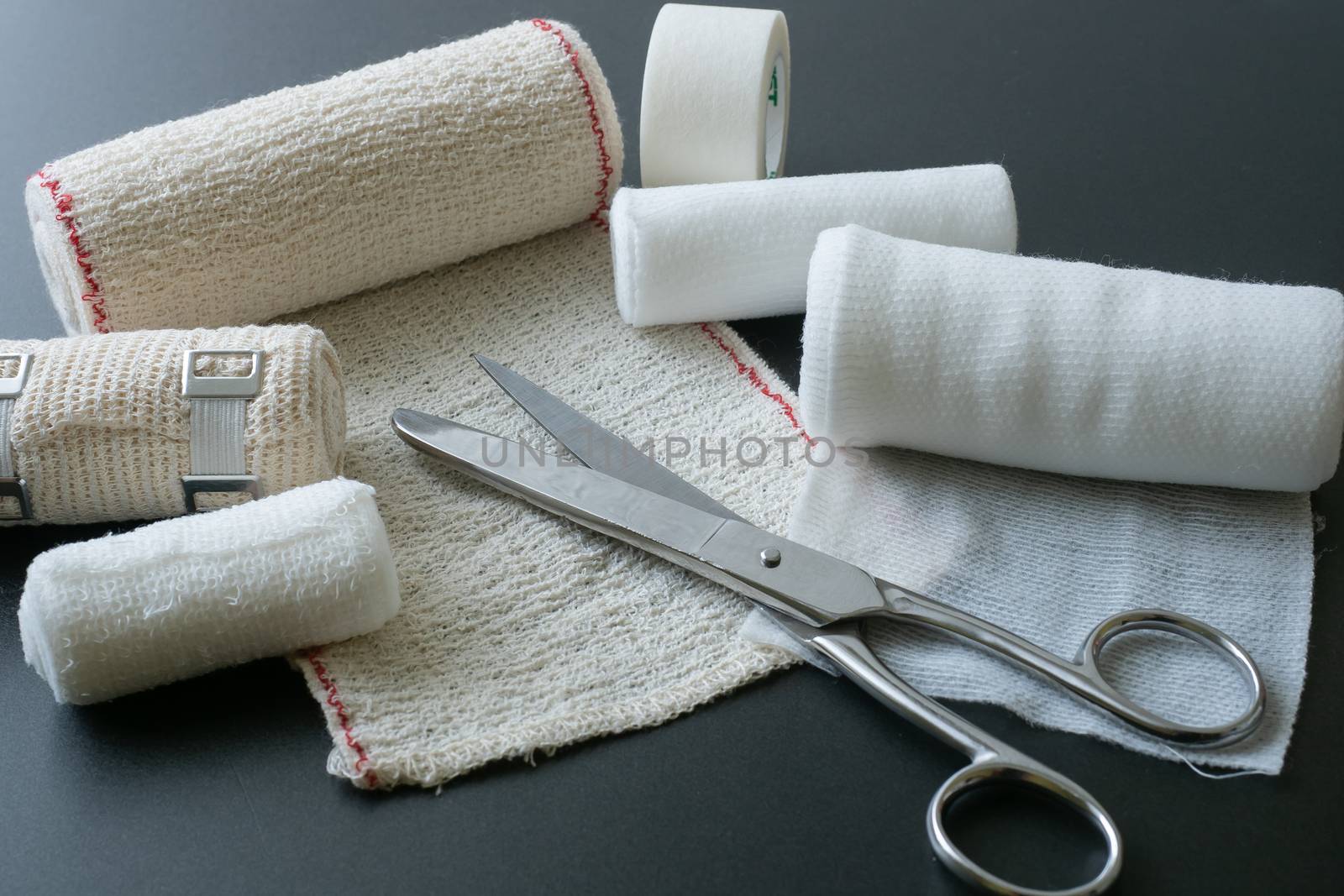 Medical bandages with scissors. Medical equipment. by xtrekx
