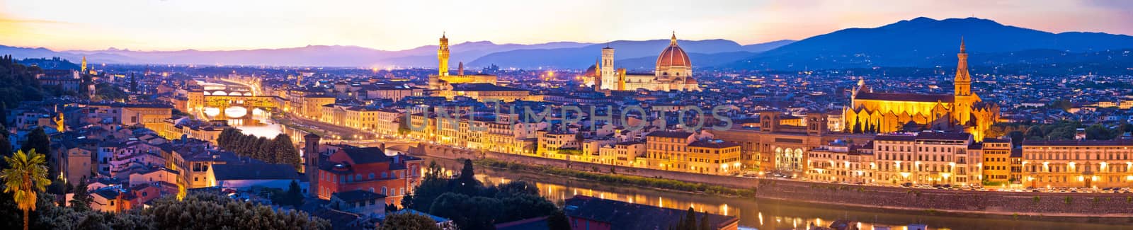 Florence cityscape panoramic evening view by xbrchx