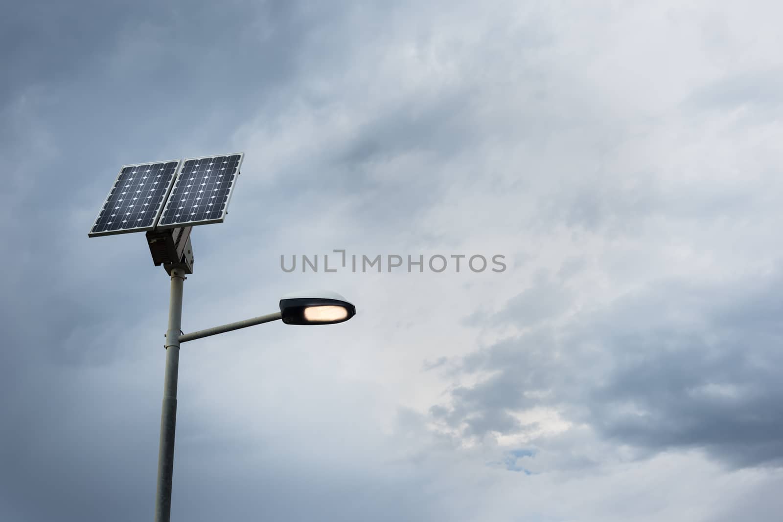 Solar panel on street lamp post by AlessandroZocc