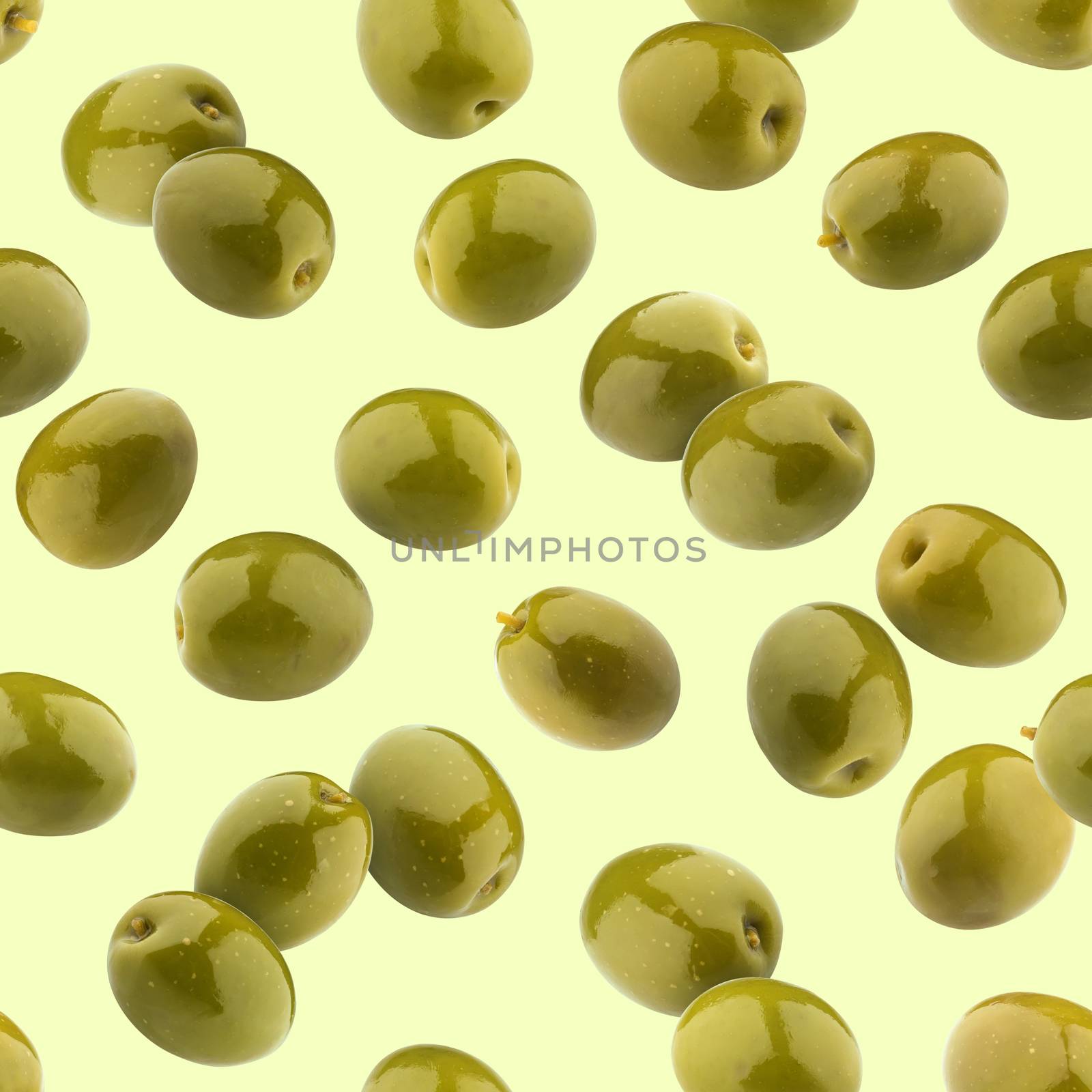 Green olives seamless pattern by xamtiw
