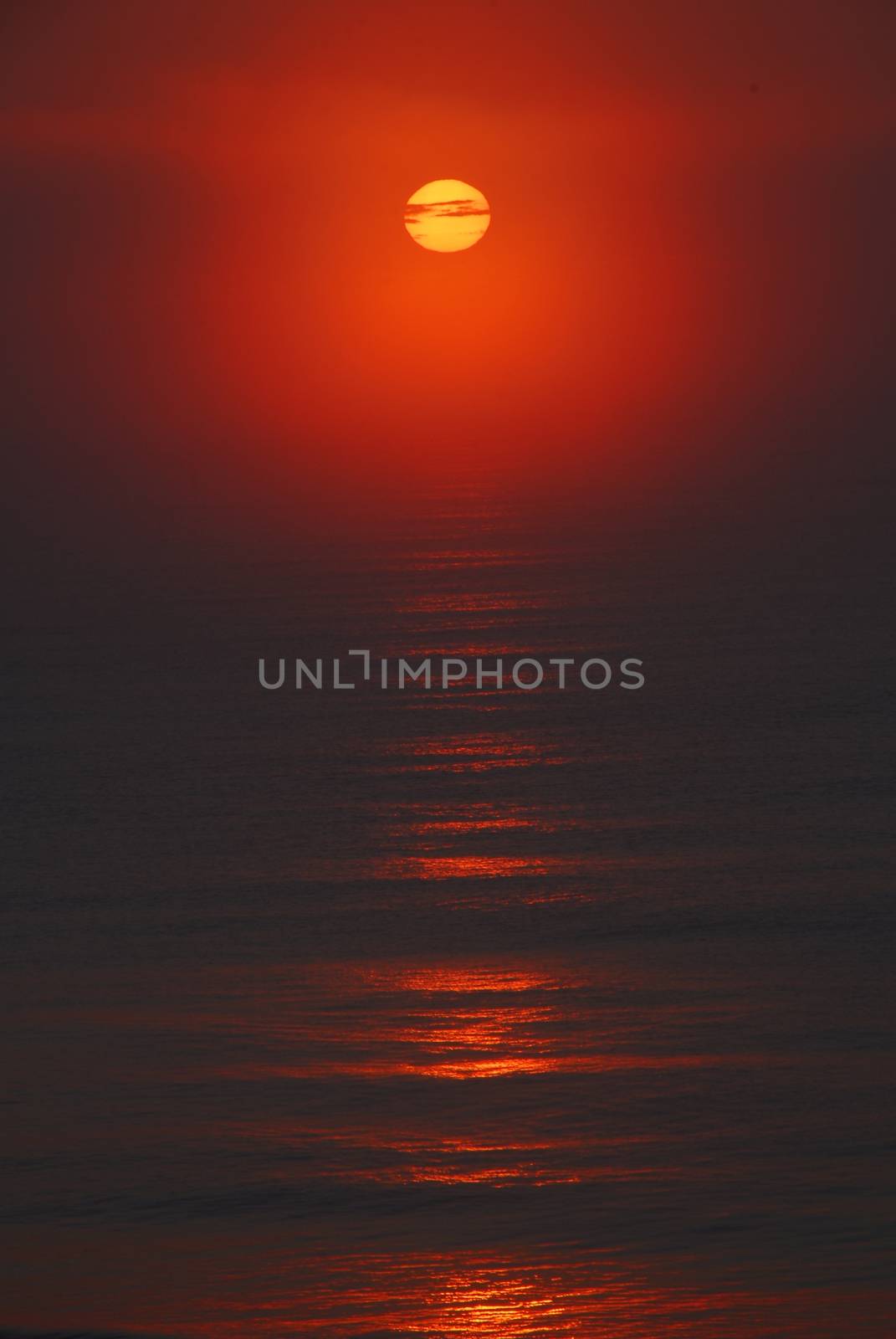 Sunrise in the morning on a sea beach