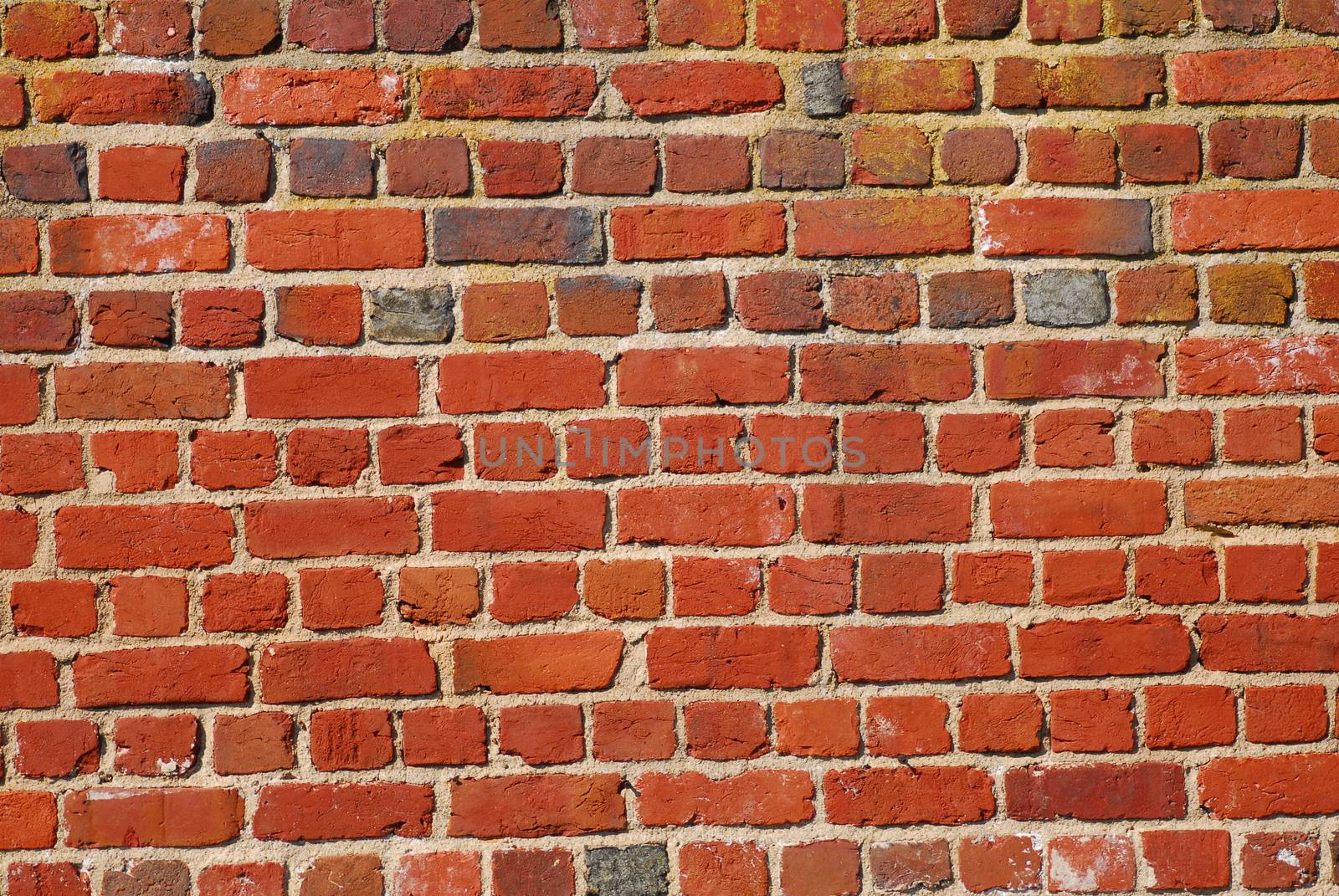 wall background pattern with brown bricks of clay