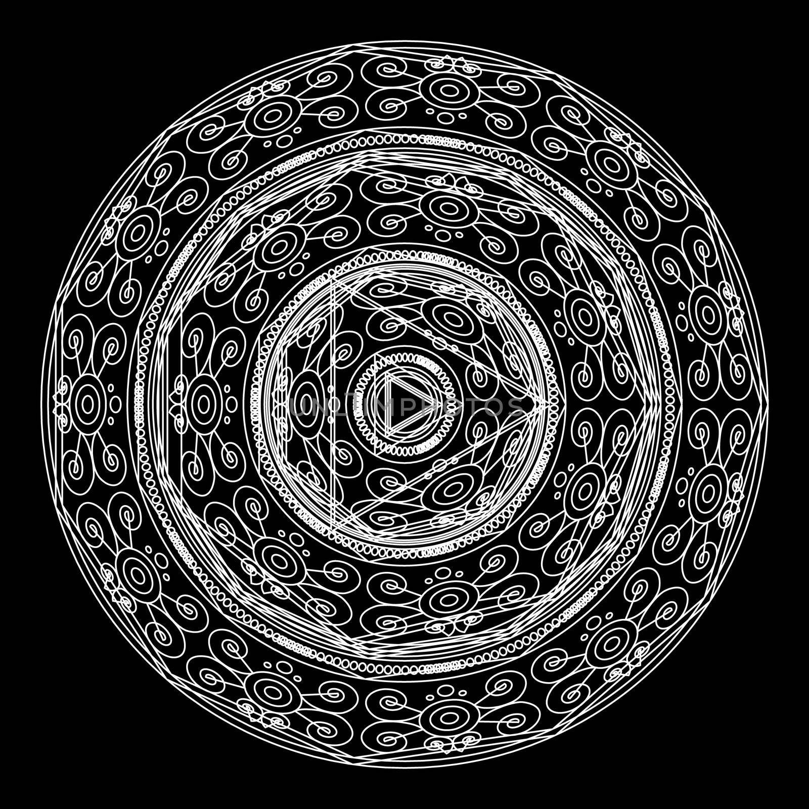 Mandalas for coloring book. Decorative black and white round outline ornament. Unusual flower shape. Oriental and anti-stress therapy patterns. yoga logos design element.