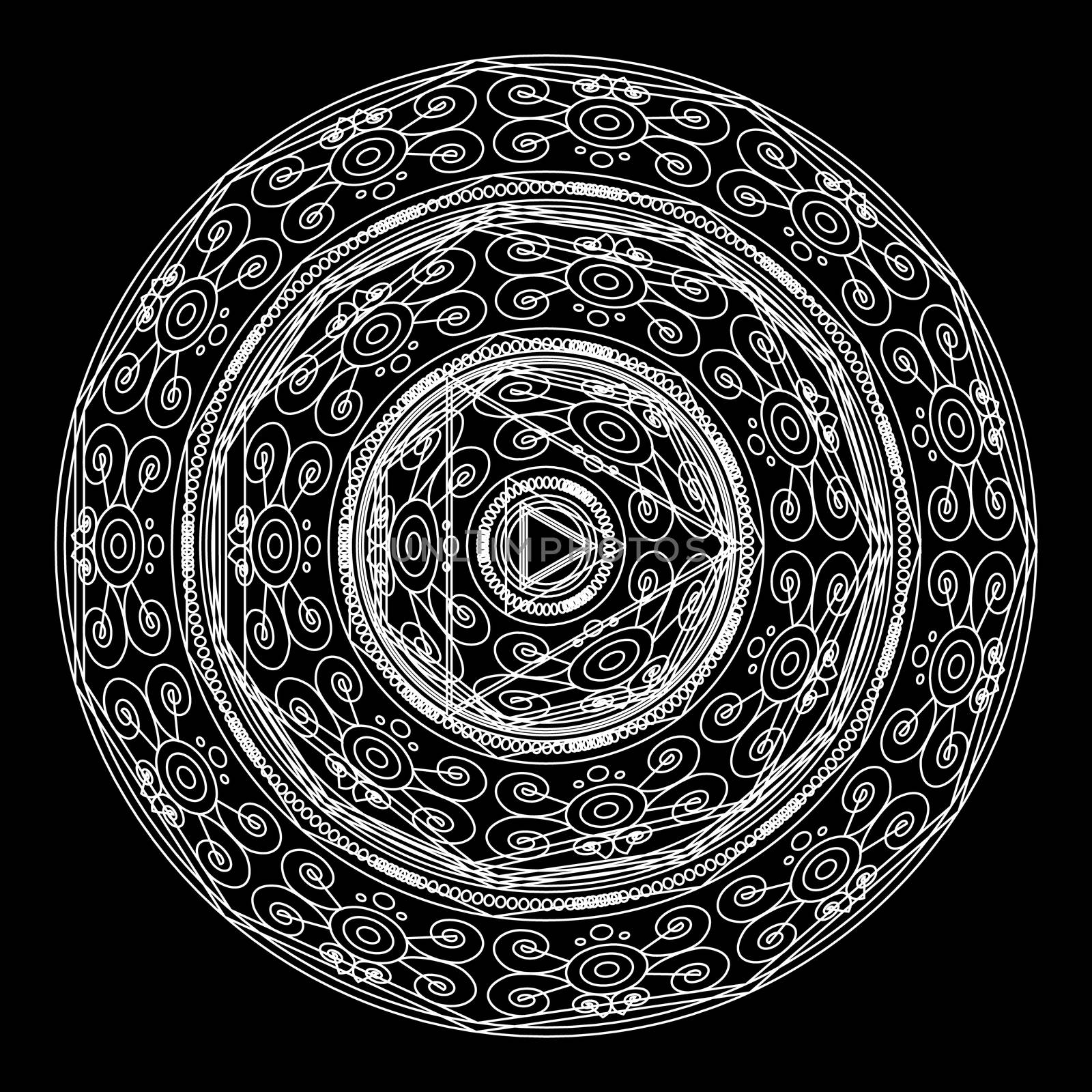 Mandalas for coloring book. Decorative black and white round outline ornament. Unusual flower shape. Oriental and anti-stress therapy patterns. yoga logos design element.