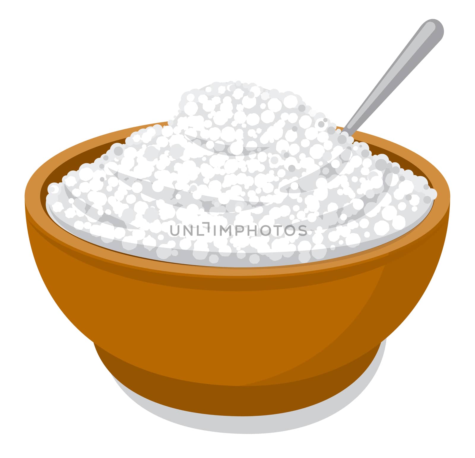 illustration of fresh cottage cheese  in bowl