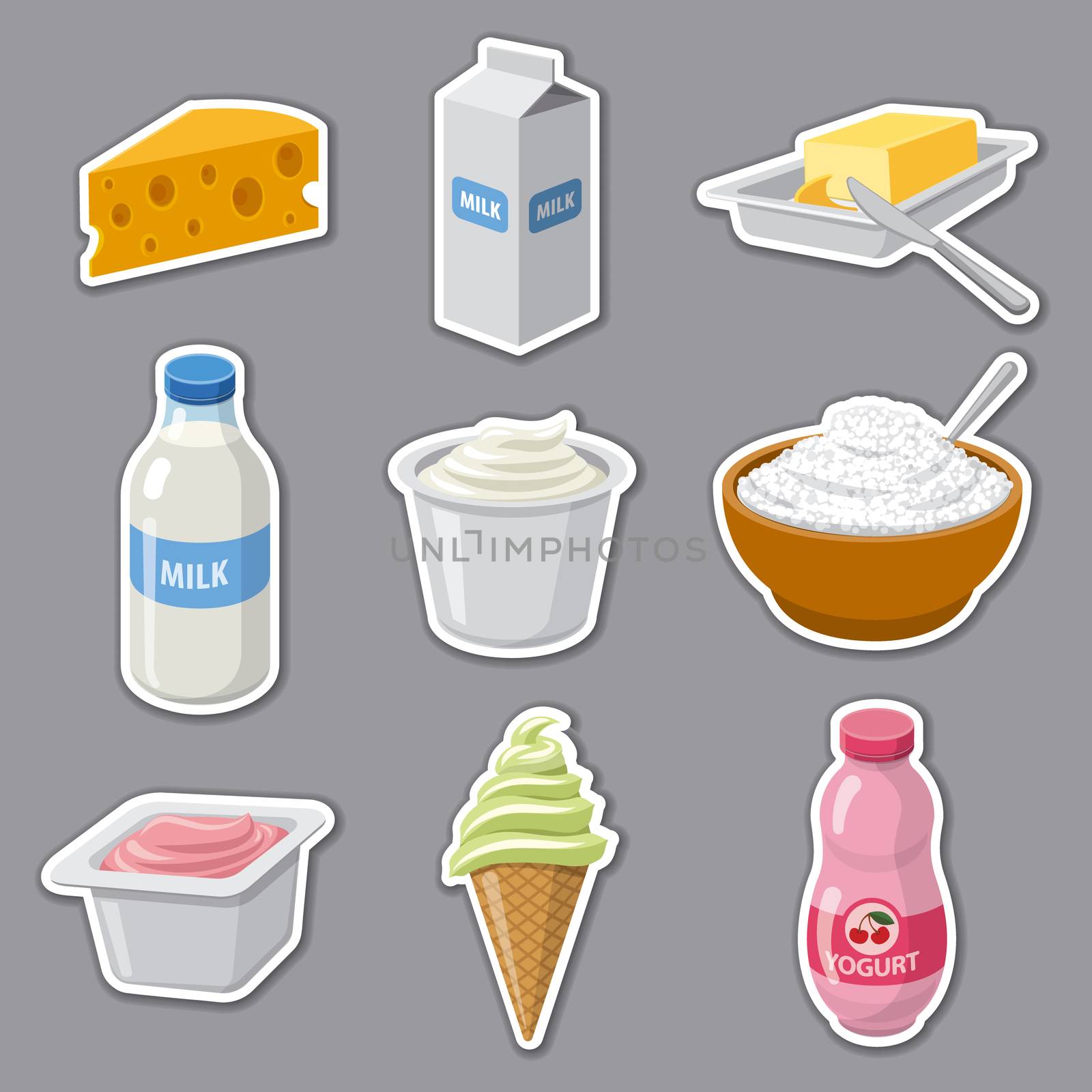 milk products stickers by olegtoka