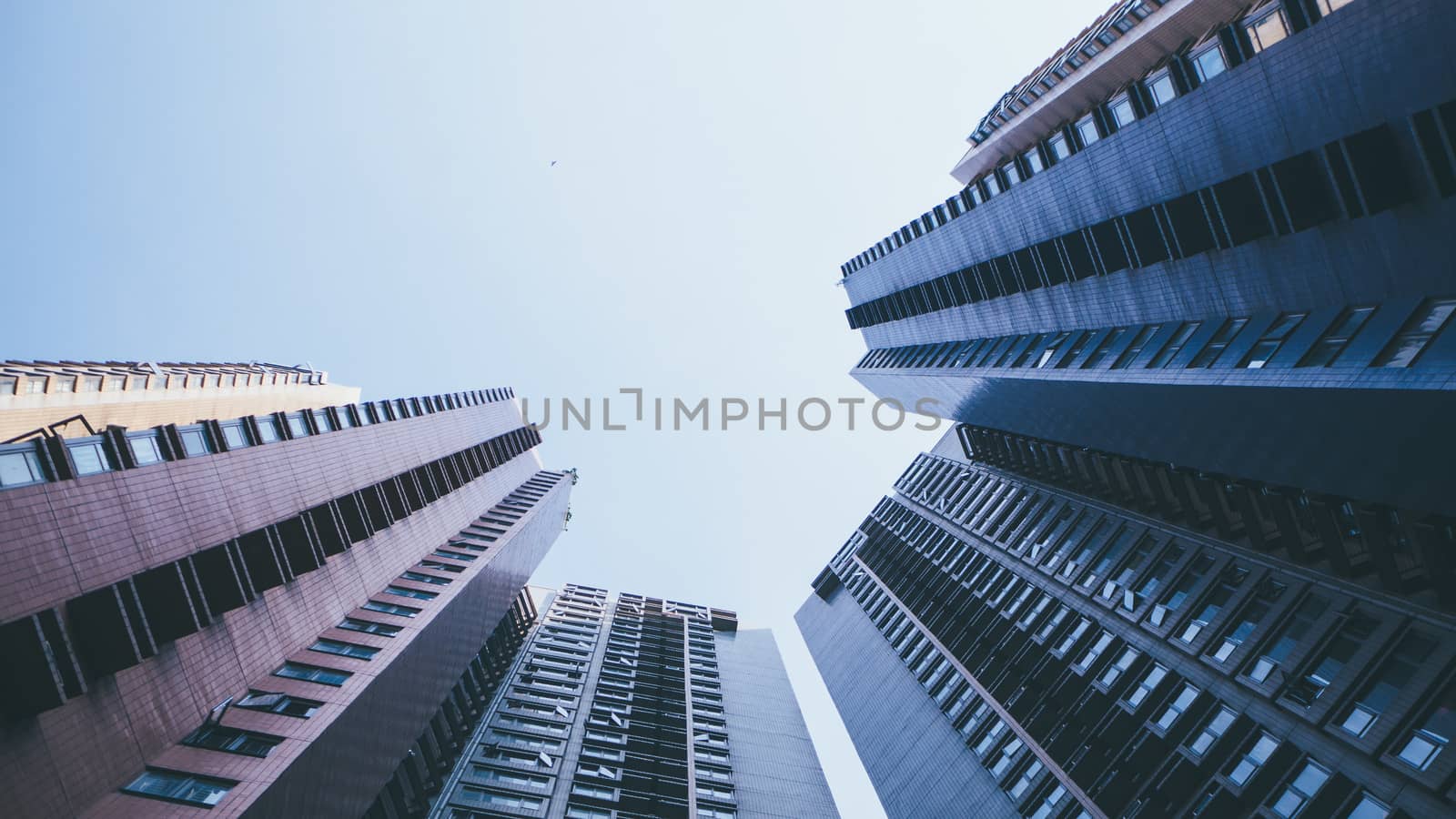 Skyscrapers View From Ground in Industrial City