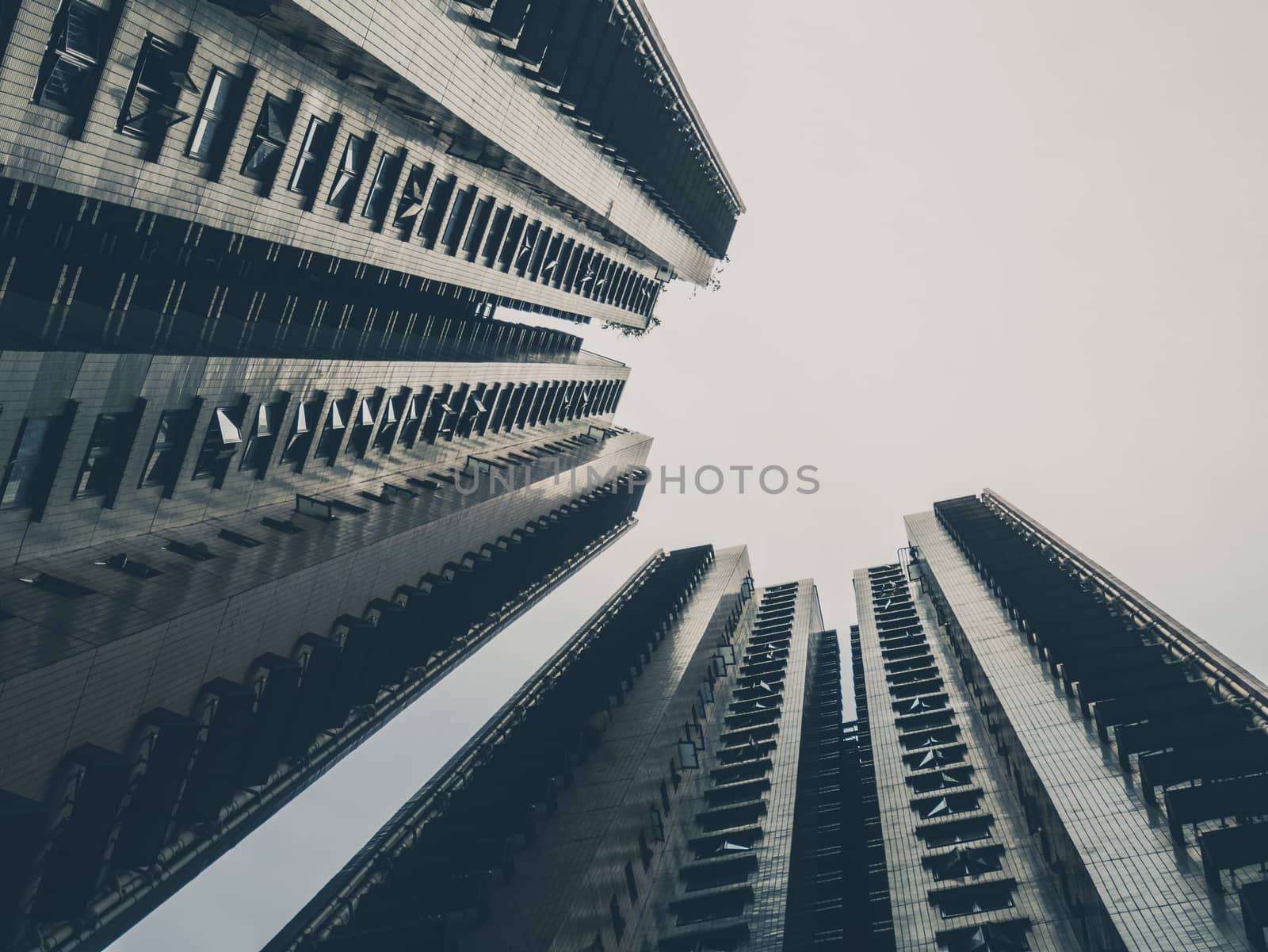 Skyscrapers View From Ground in Industrial City