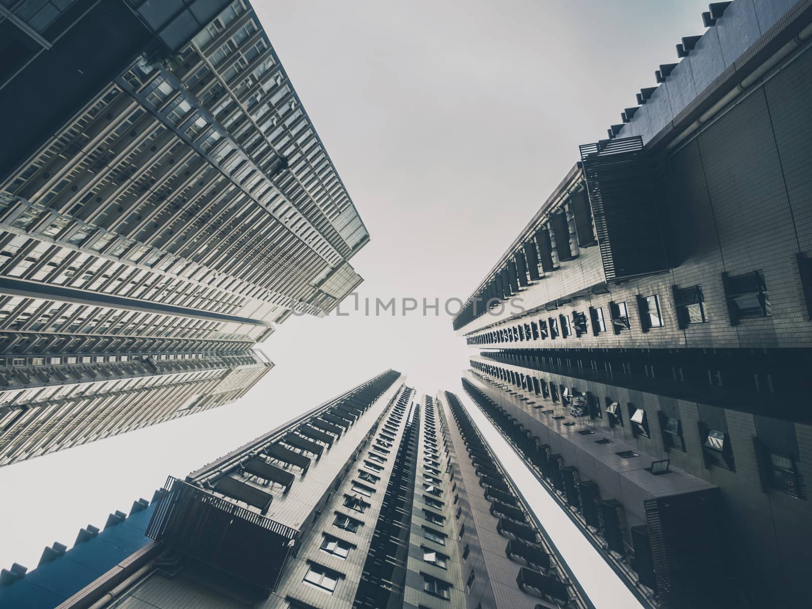 Skyscrapers View From Ground in Industrial City