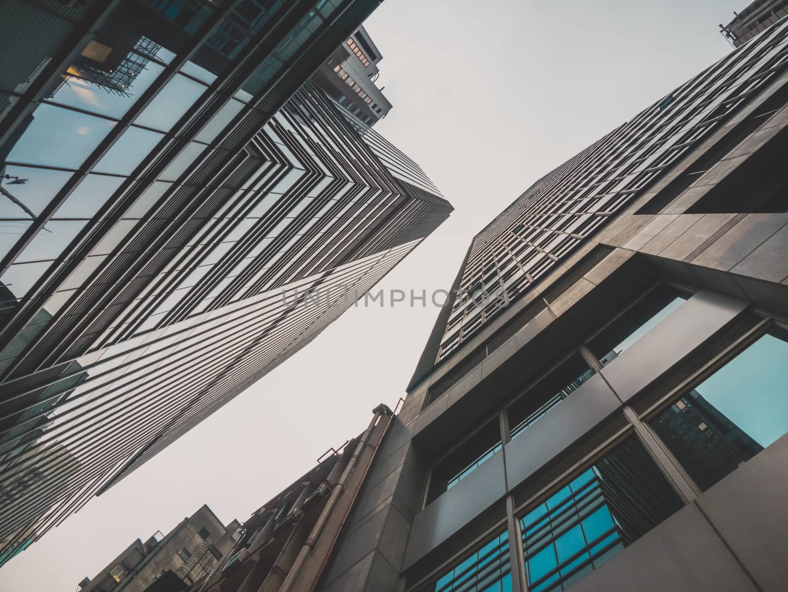 Skyscrapers View From Ground in Industrial City