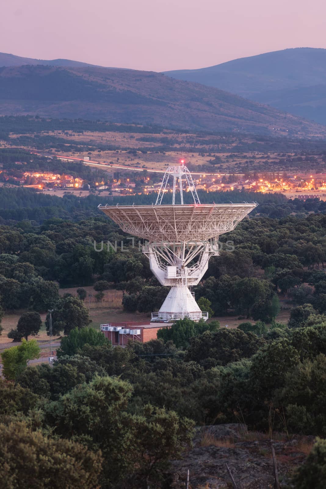 Large radio telescope antenna dish