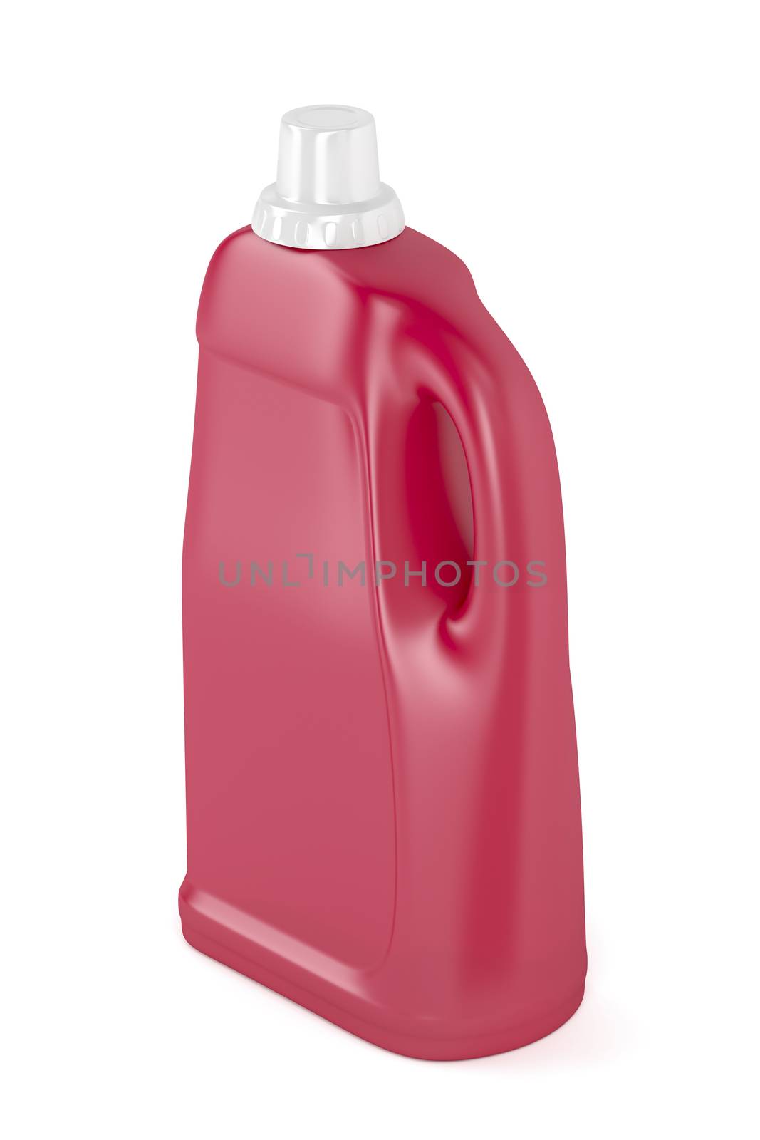 Liquid detergent bottle on white background