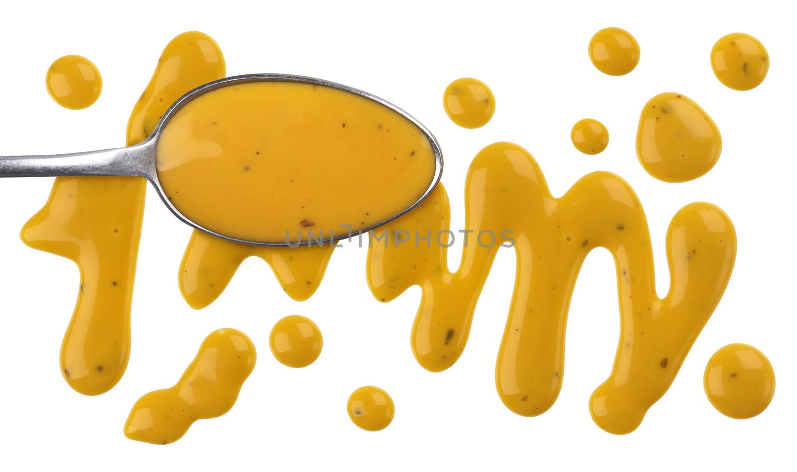 Honey mustard sauce isolated on white background by xamtiw