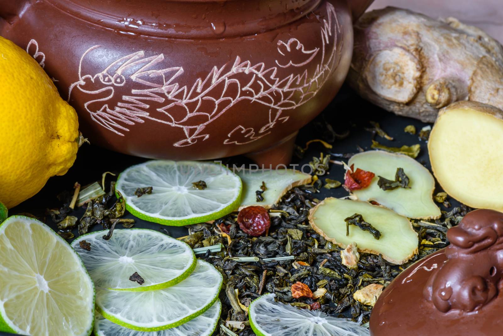 recipe for a tea beverage with lime and ginger by Seva_blsv