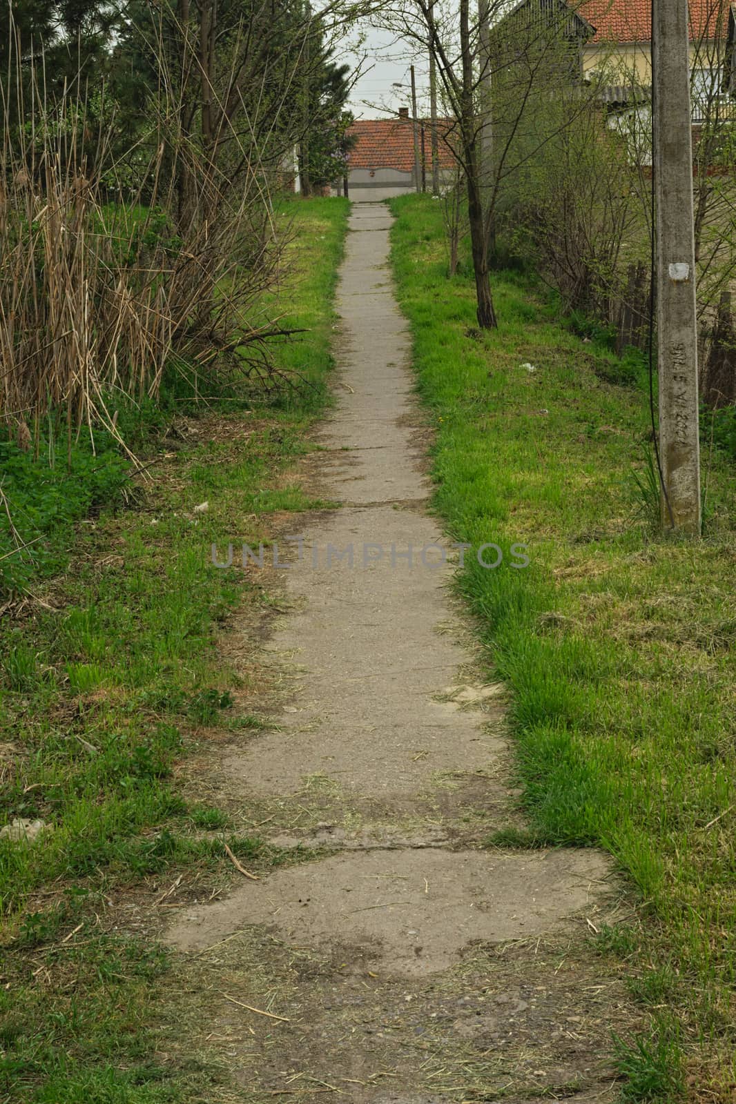 Countryside concrete pathway going up the hill by sheriffkule