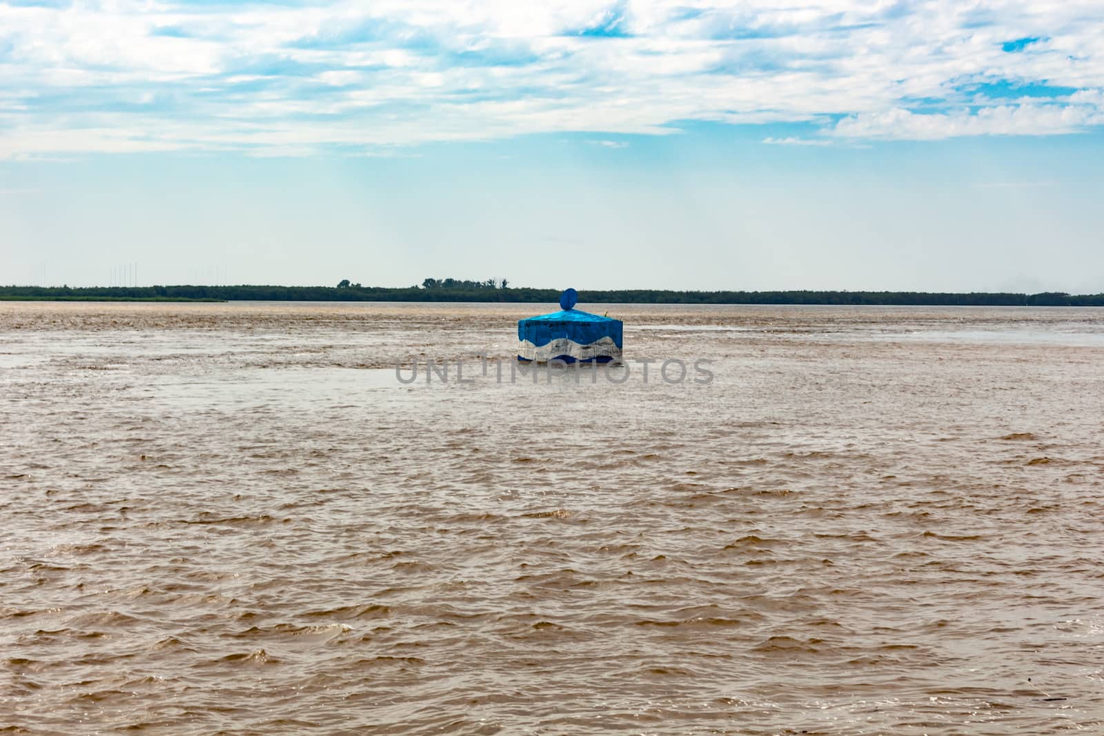 Flood on the Amur river near the city of Khabarovsk Russia. 31.07.2018. by rdv27